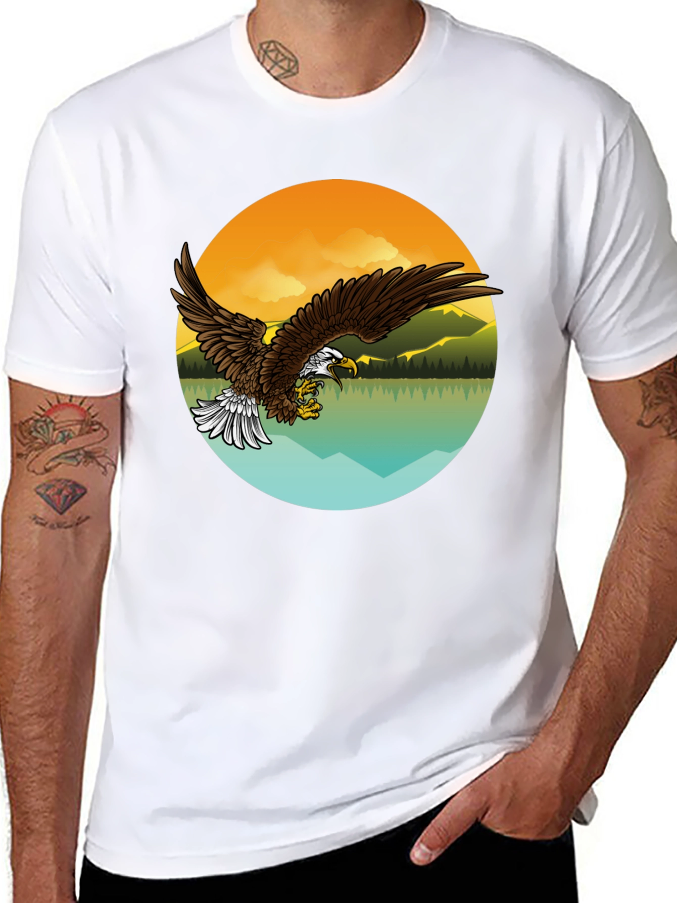 Black Eagle Mountain Graphic Tee - Black view 8