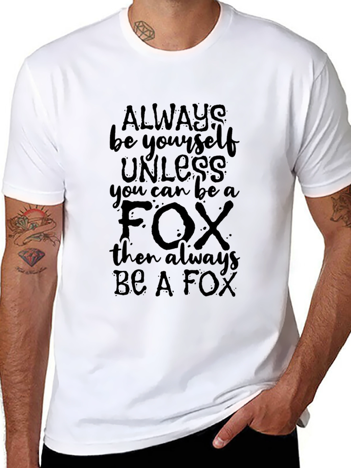 Black Always Be A Fox Graphic Tee - Black view 8