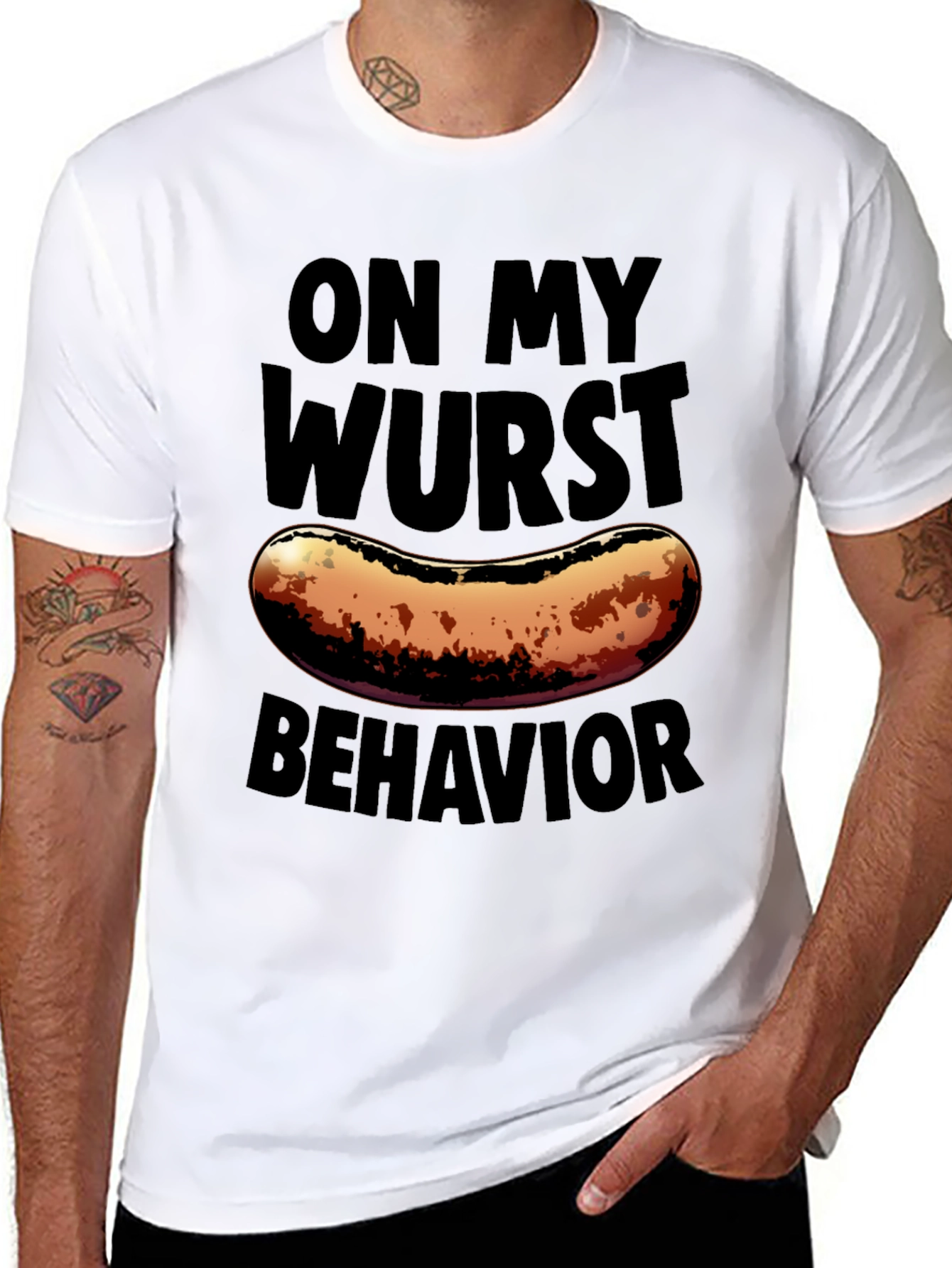 Black On My Wurst Behavior Graphic T-Shirt view 8