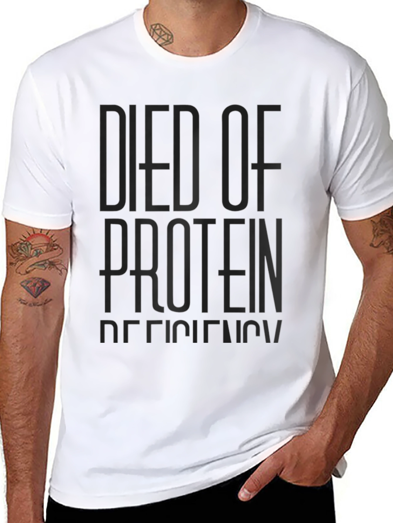 Black Died of Protein Deficiency Graphic T-Shirt view 8