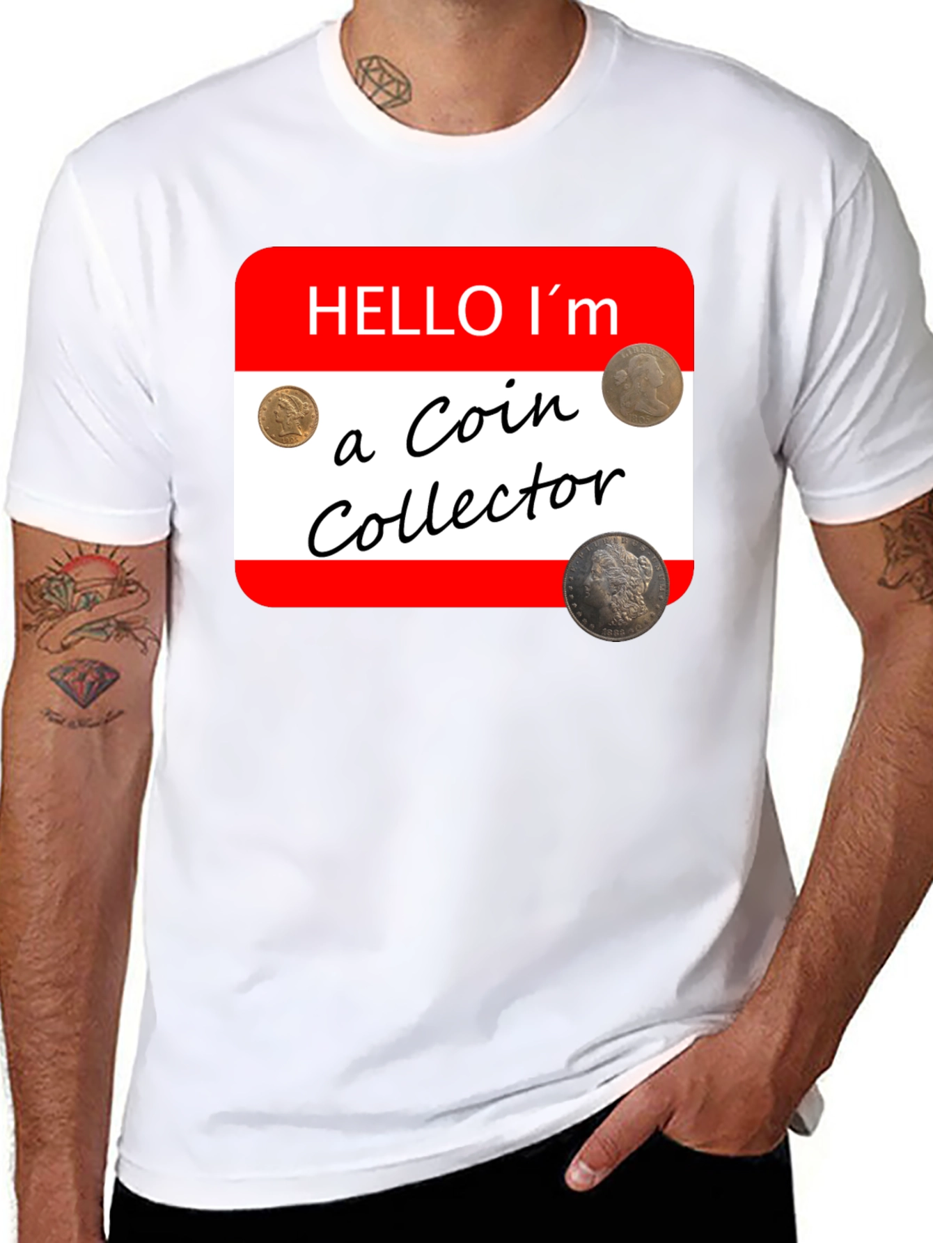 Black Coin Collector Novelty T-Shirt - Hobbyist Tee view 8