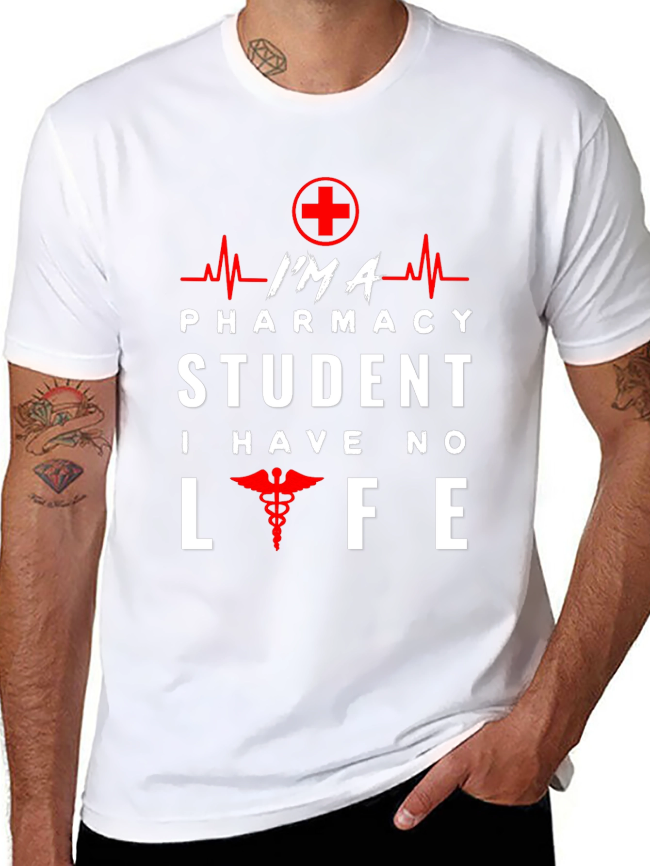 Black Pharmacy Student T-Shirt - No Life Funny Design view 8