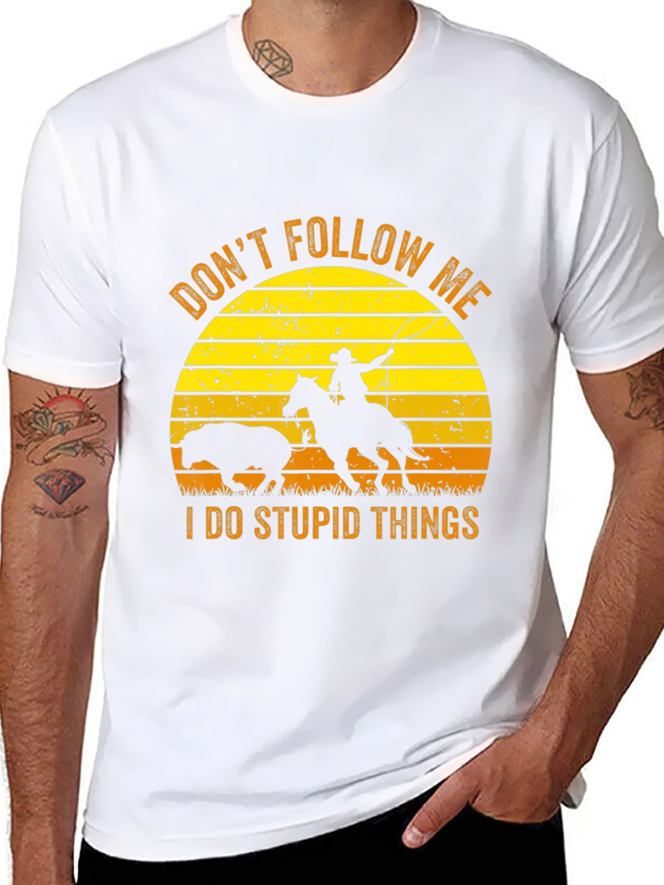 Black Don't Follow Me Black Graphic Tee view 8
