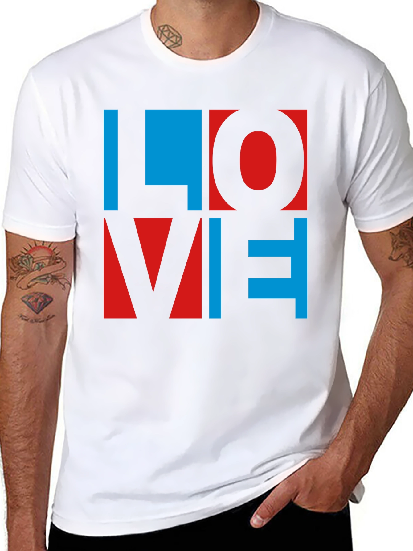 Black LOVE Graphic Tee - Bold & Colorful view 8