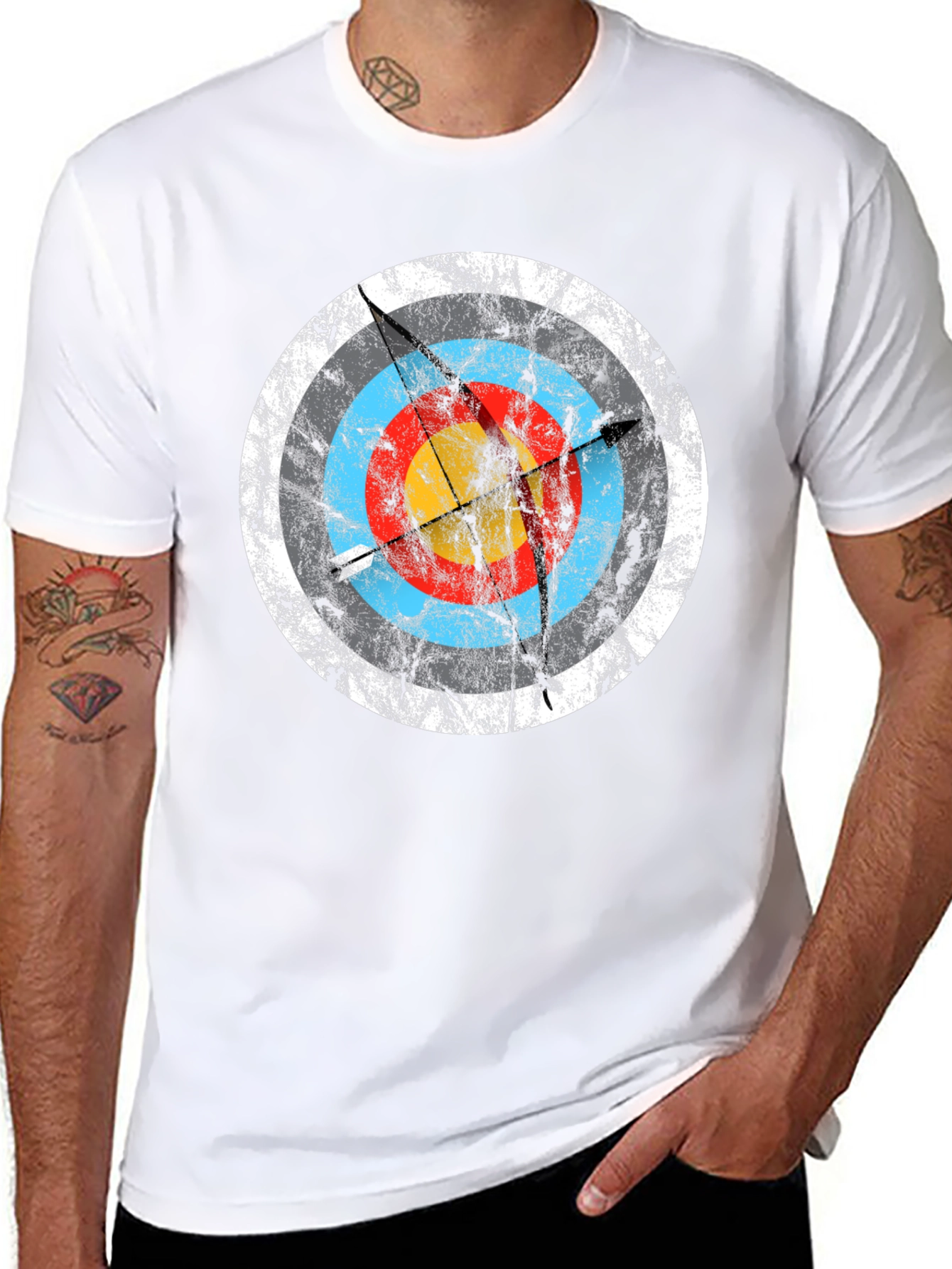 Black Archery Target Graphic T-Shirt - Black view 8