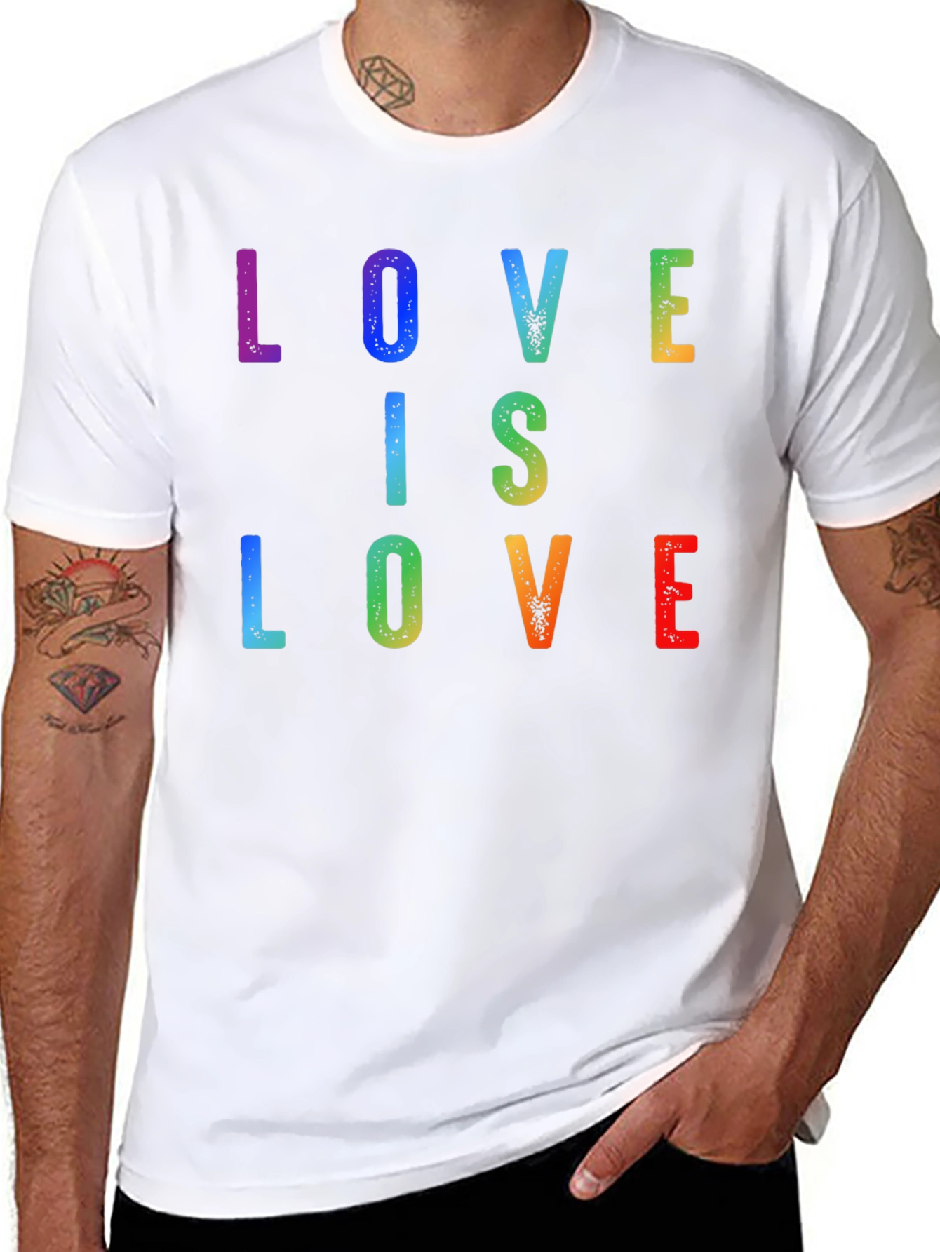 Black Love is Love Rainbow T-Shirt view 8