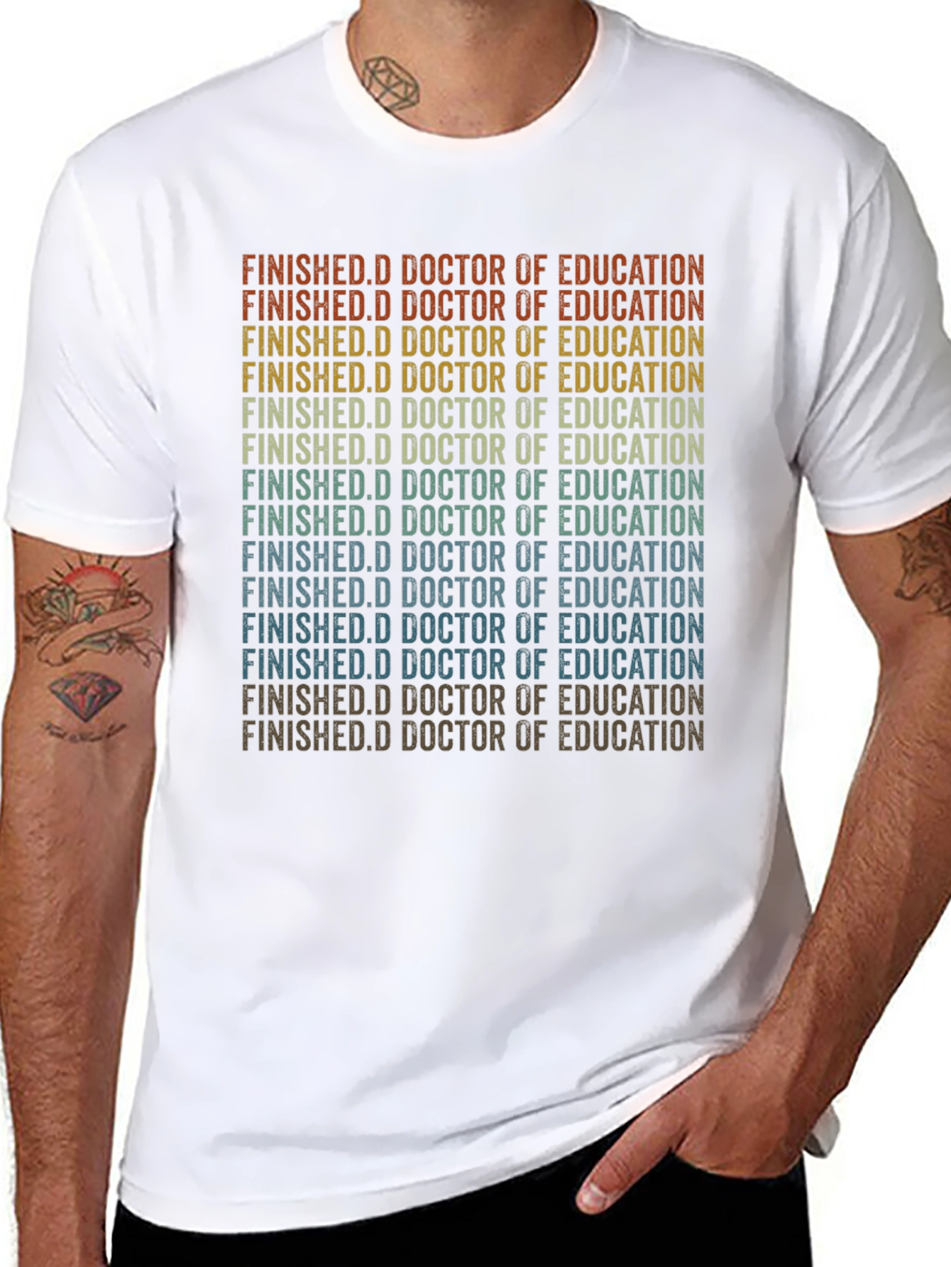 Black Finished Doctorate of Education Grad T-Shirt view 8