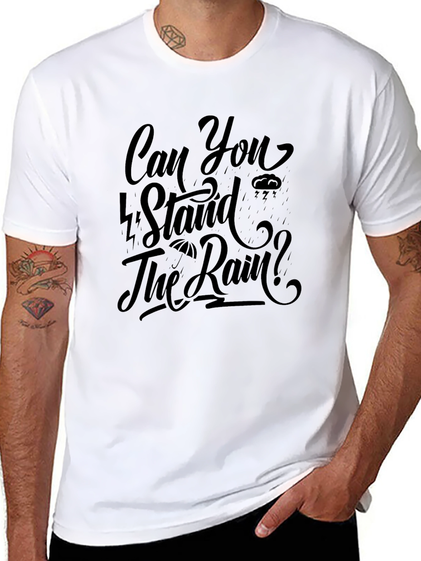 Black Can You Stand The Rain? Black Graphic Tee view 8