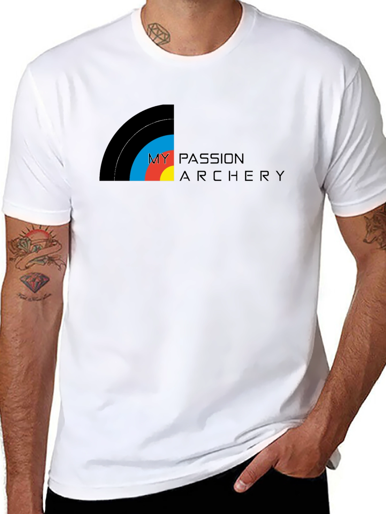 Black Archery Passion T-Shirt - Black Cotton Tee for Archers view 8