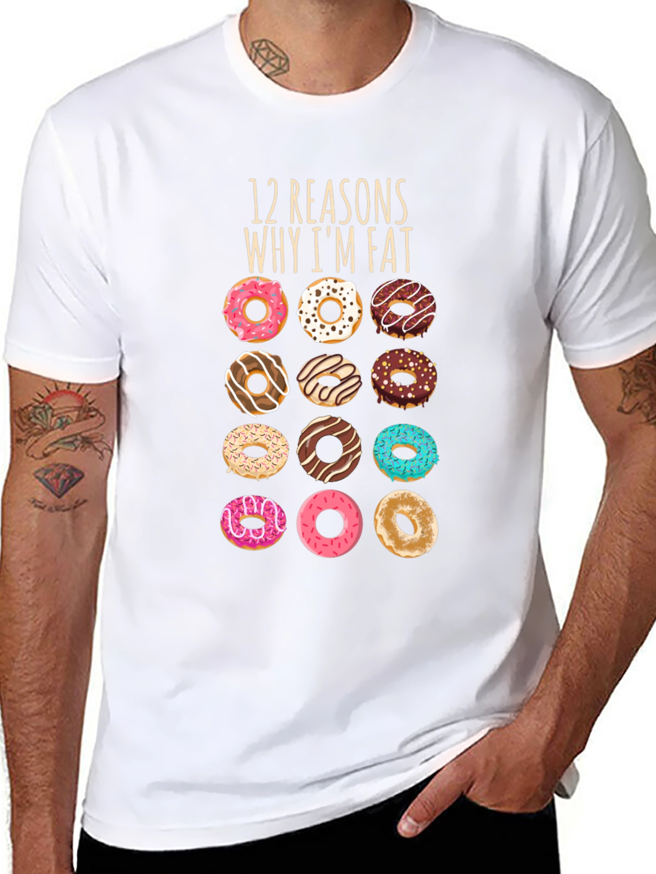 Black Donut Lover's T-Shirt: 12 Reasons Why I'm Fat view 8