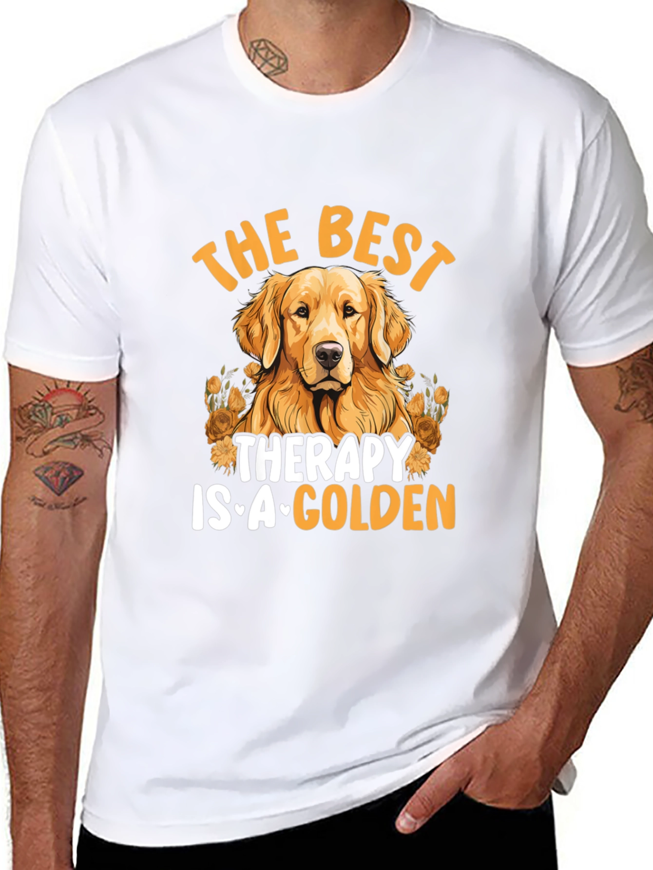 Best Therapy Golden Dog Graphic Tee - 8