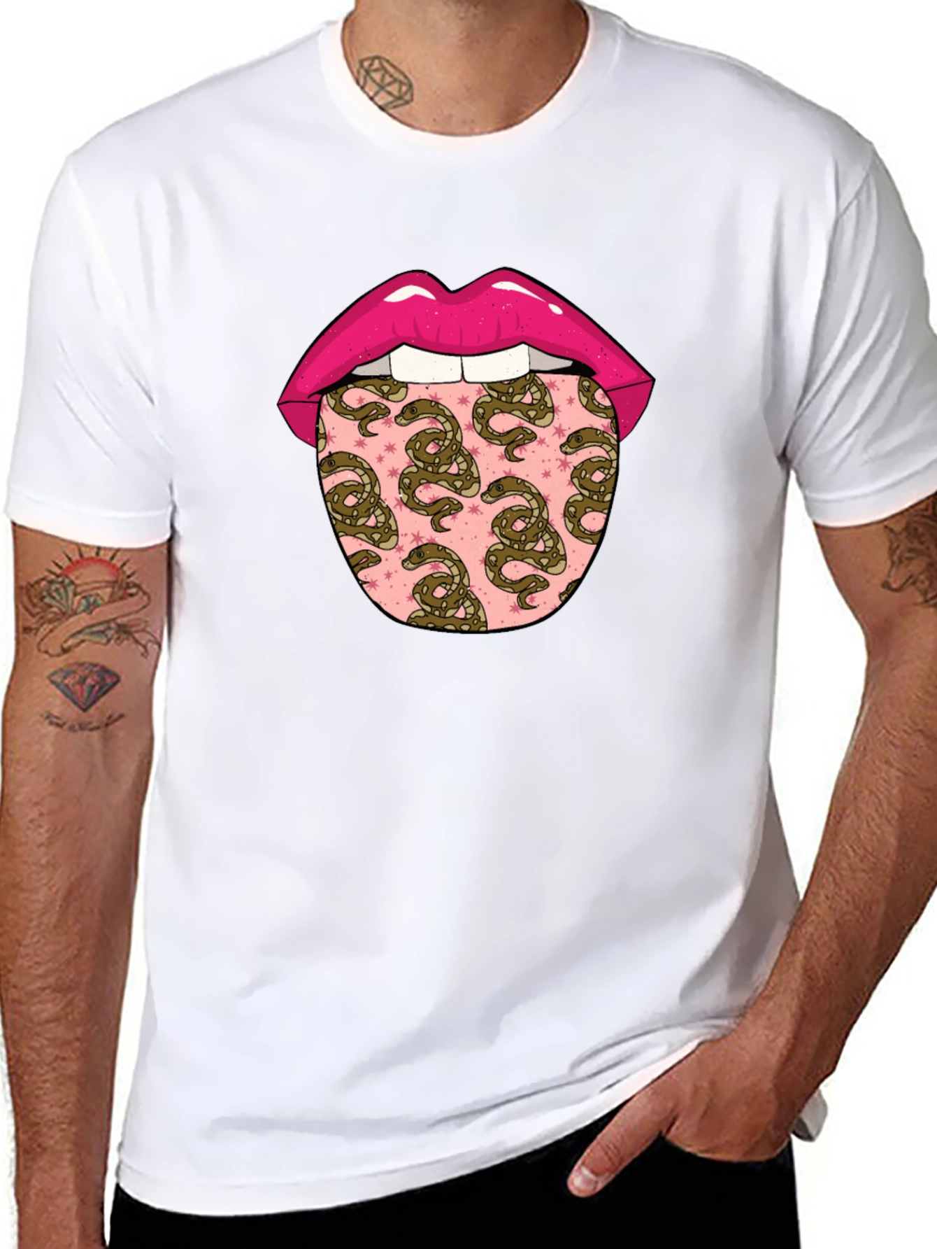 Black Snakes Tongue Graphic Tee view 8