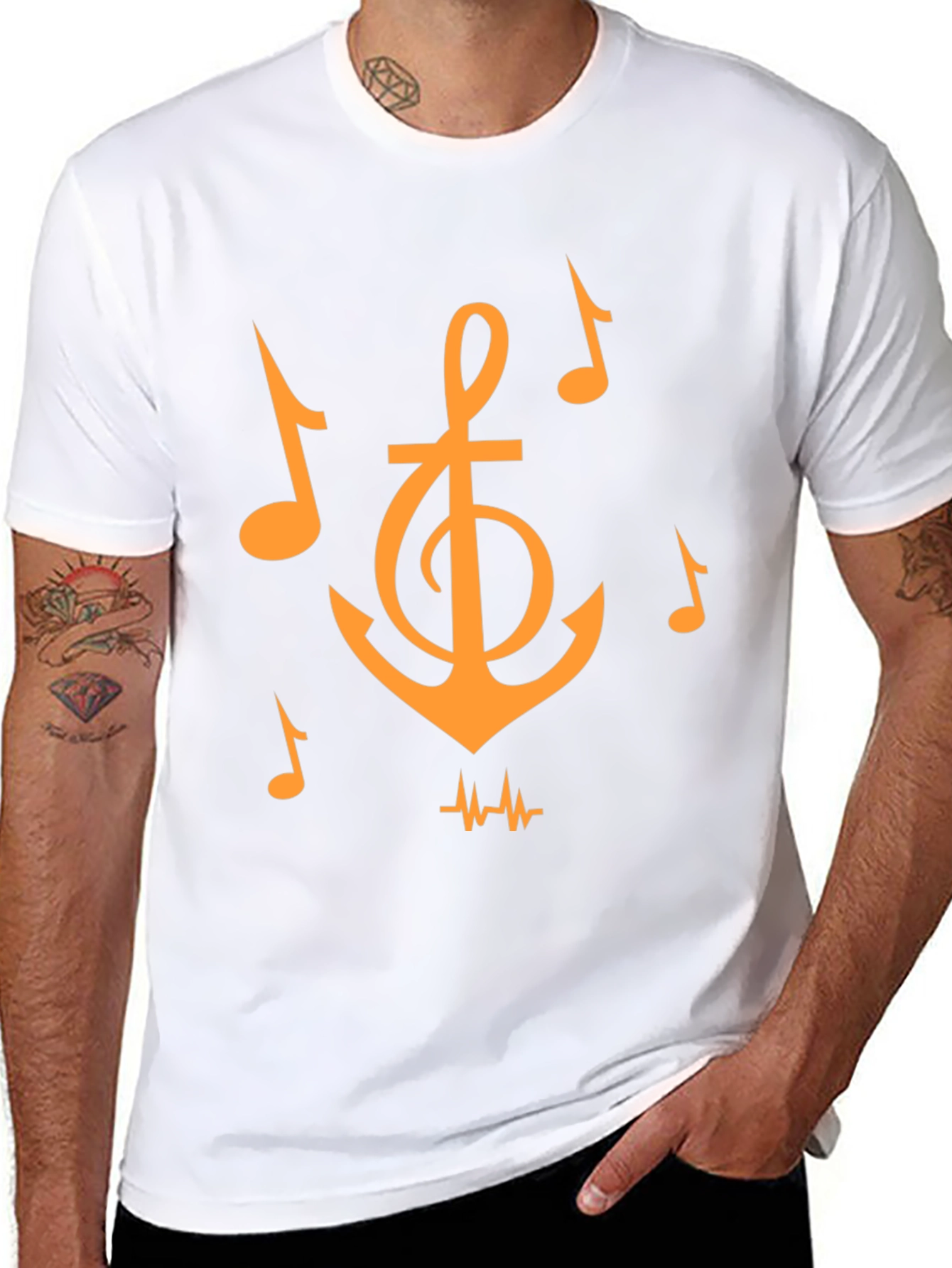 Black Musical Anchor Graphic Tee view 8