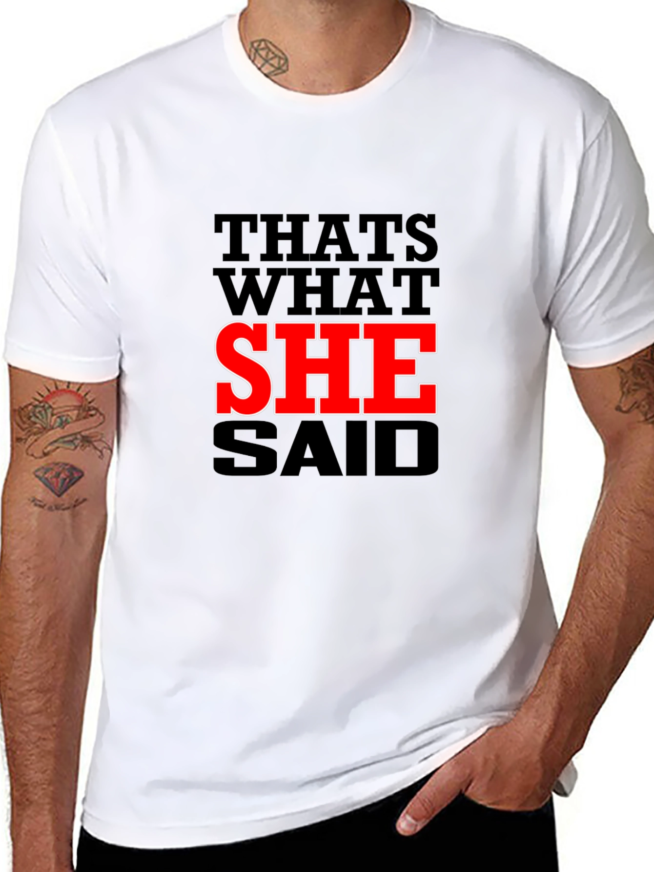 Black That's What She Said T-Shirt - Funny Slogan Tee view 8