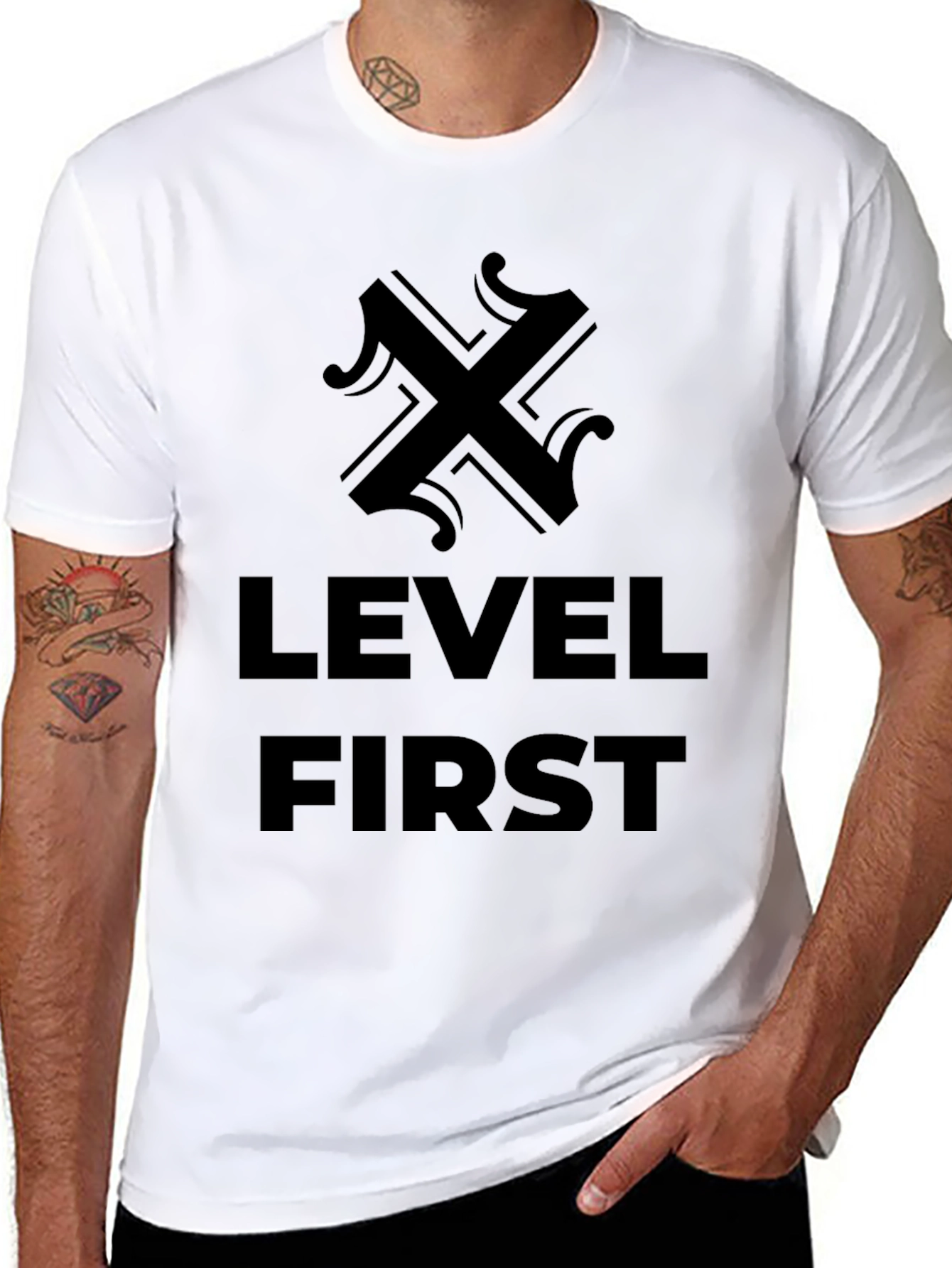 Black Level First Graphic Tee - Black Cotton Casual Shirt view 8