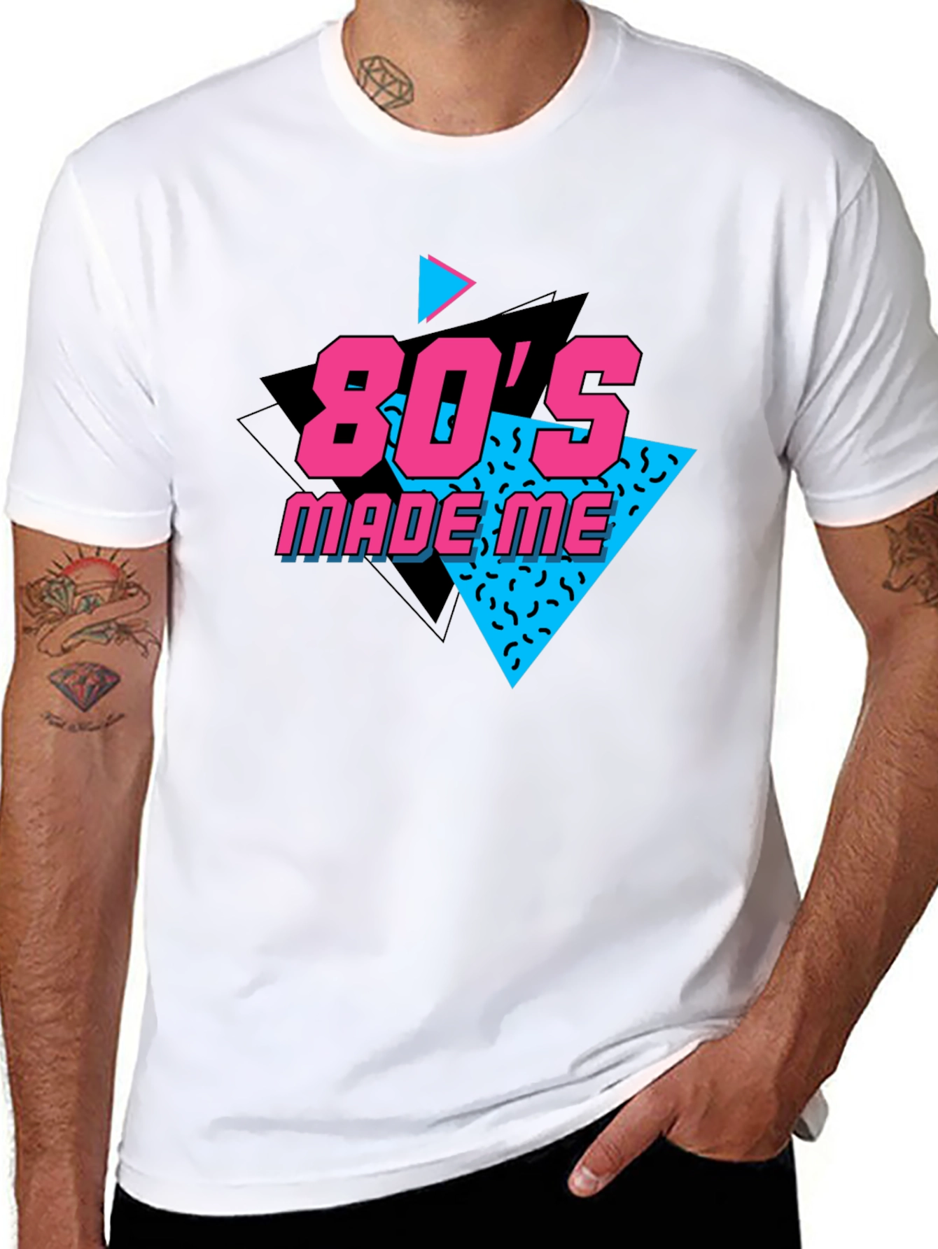 Black 80's Made Me Black T-Shirt view 8