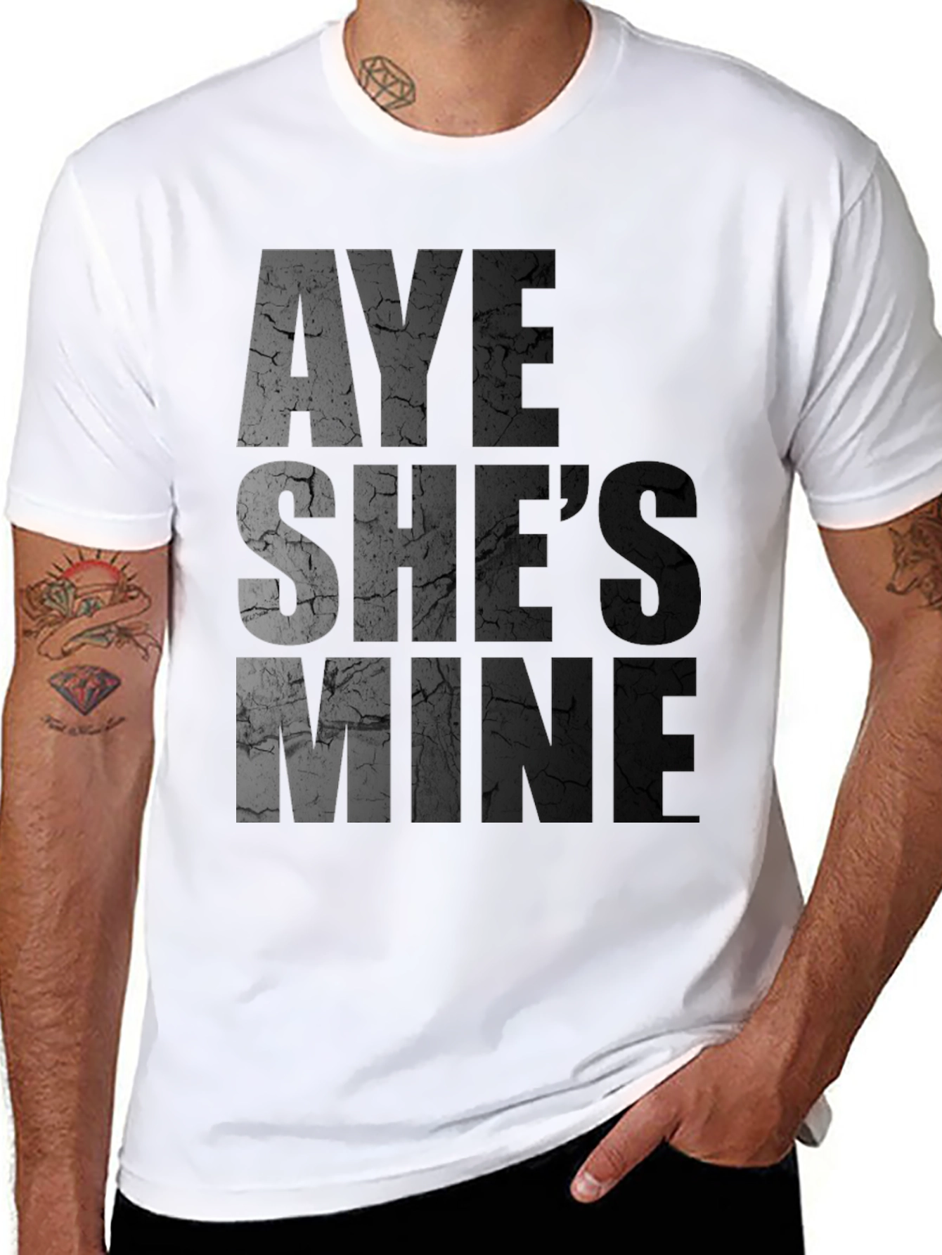 Black Aye She's Mine Graphic T-Shirt view 8
