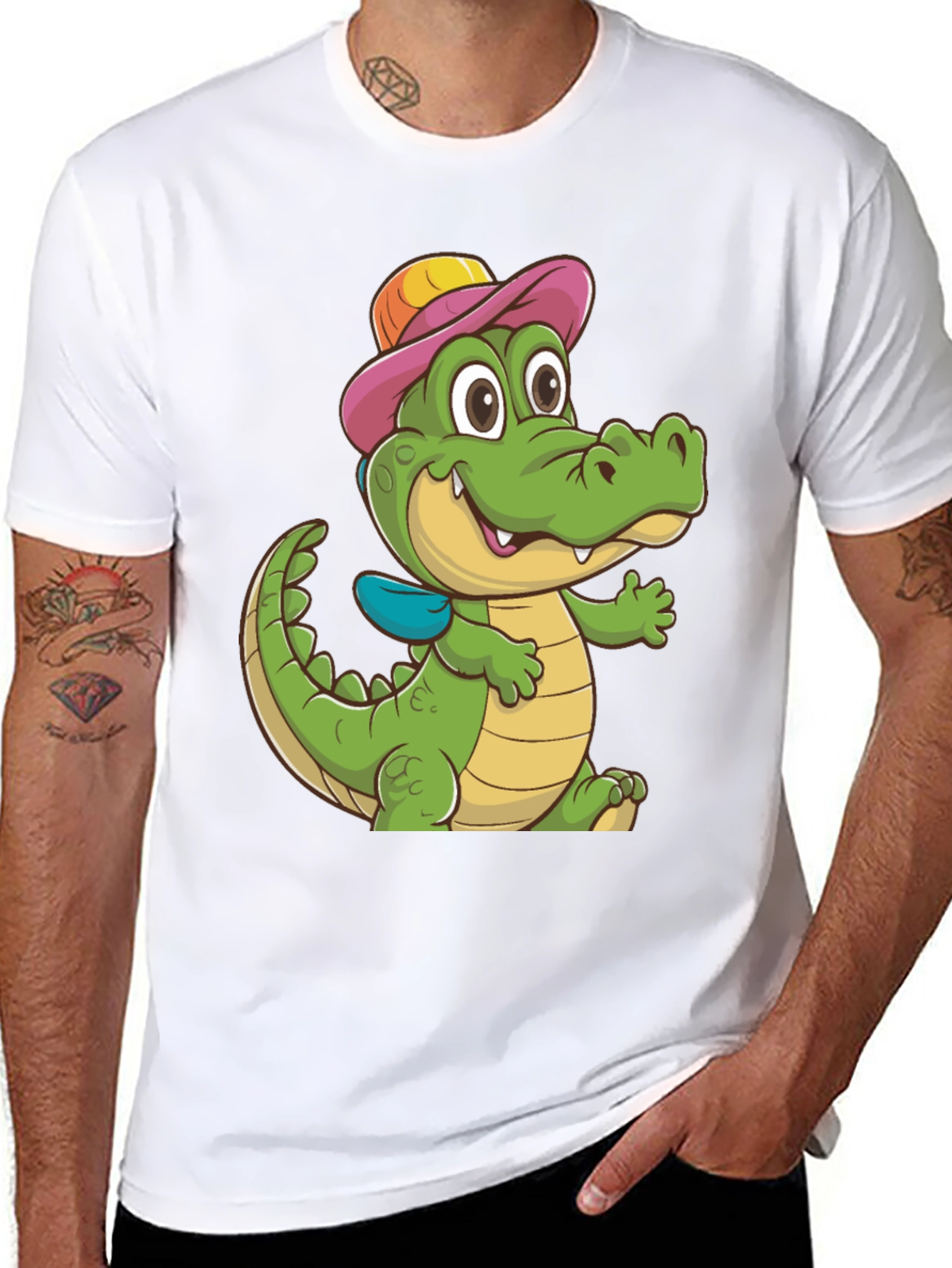 Black Cartoon Alligator T-Shirt view 8