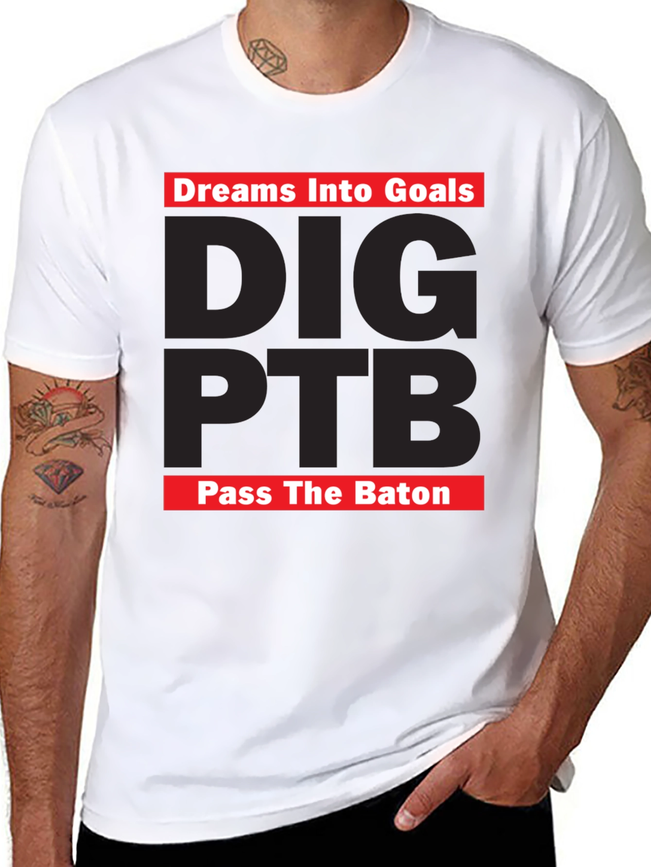 Black Dreams Into Goals T-Shirt - DIG PTB Pass The Baton view 8