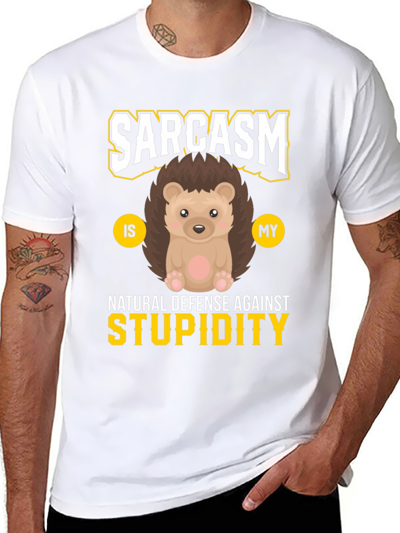 Black Sarcasm Hedgehog T-Shirt view 8