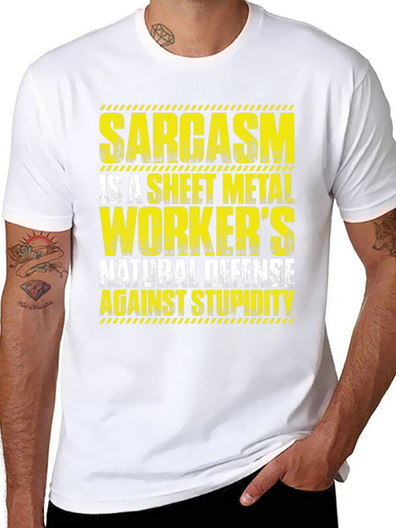 Black Sarcasm Sheet Metal Worker's T-Shirt view 8