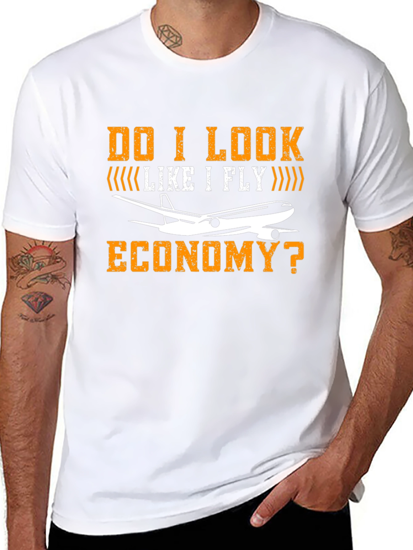 Black Do I Look Like I Fly Economy T-Shirt view 8