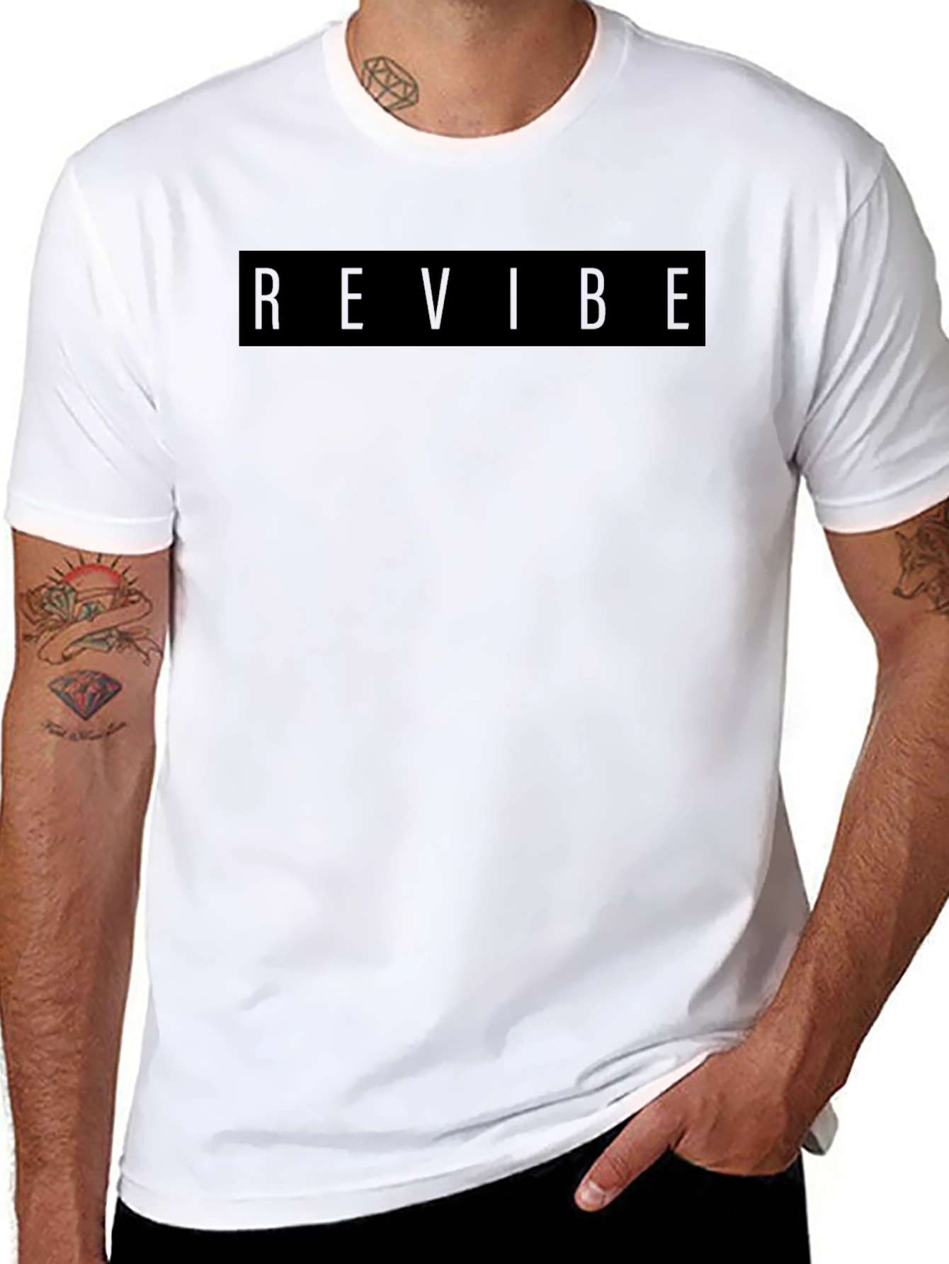 Black Revibe Black Graphic Tee - Men's Casual Fashion view 8