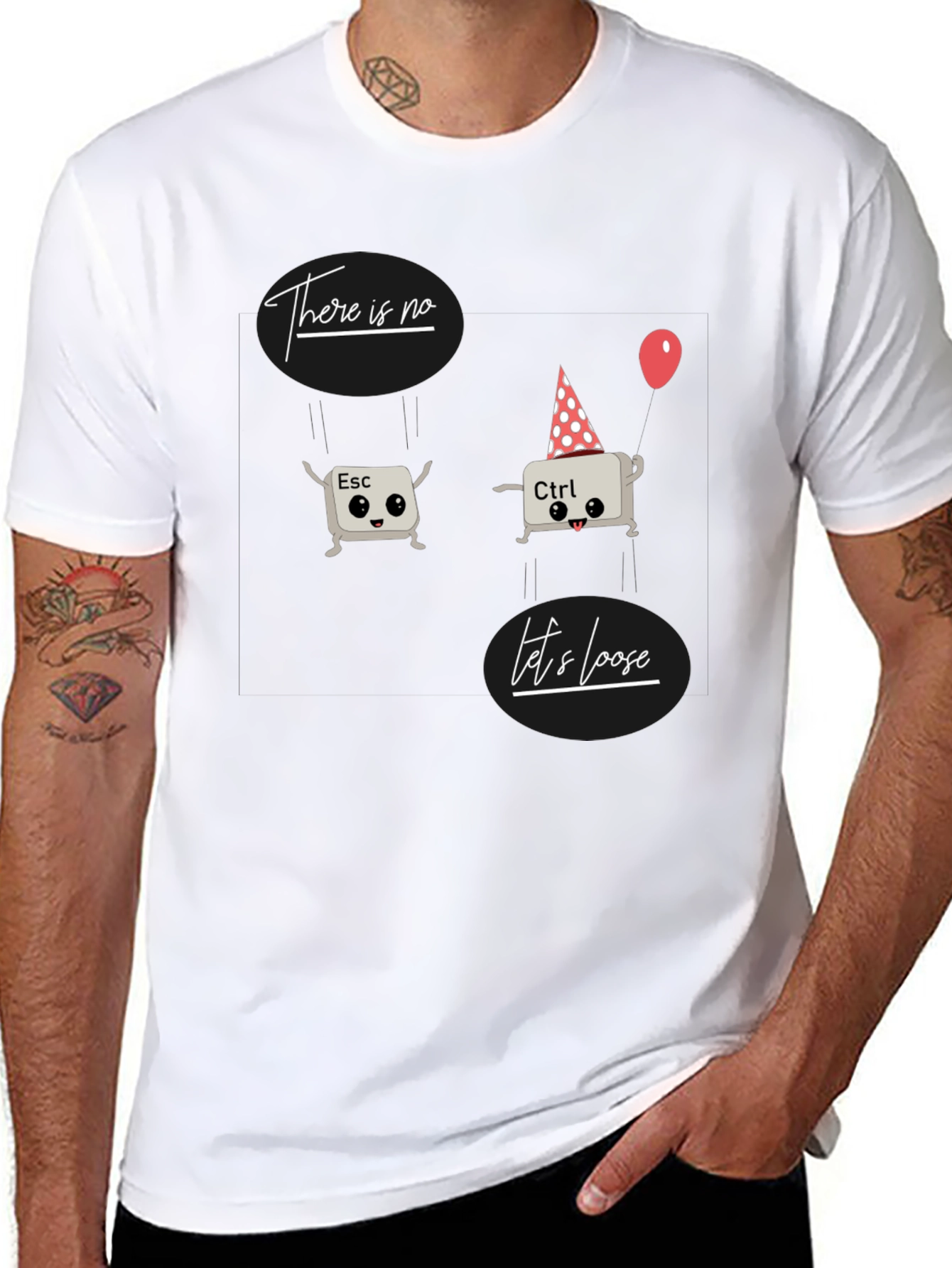 Black There is No Ctrl+Esc Funny Programmer T-Shirt view 8