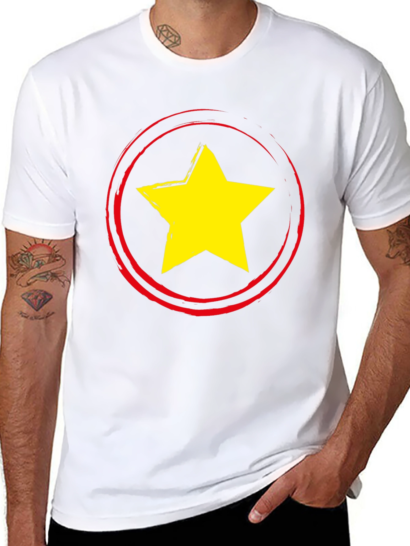 Black Star Graphic Crew Neck T-Shirt view 8