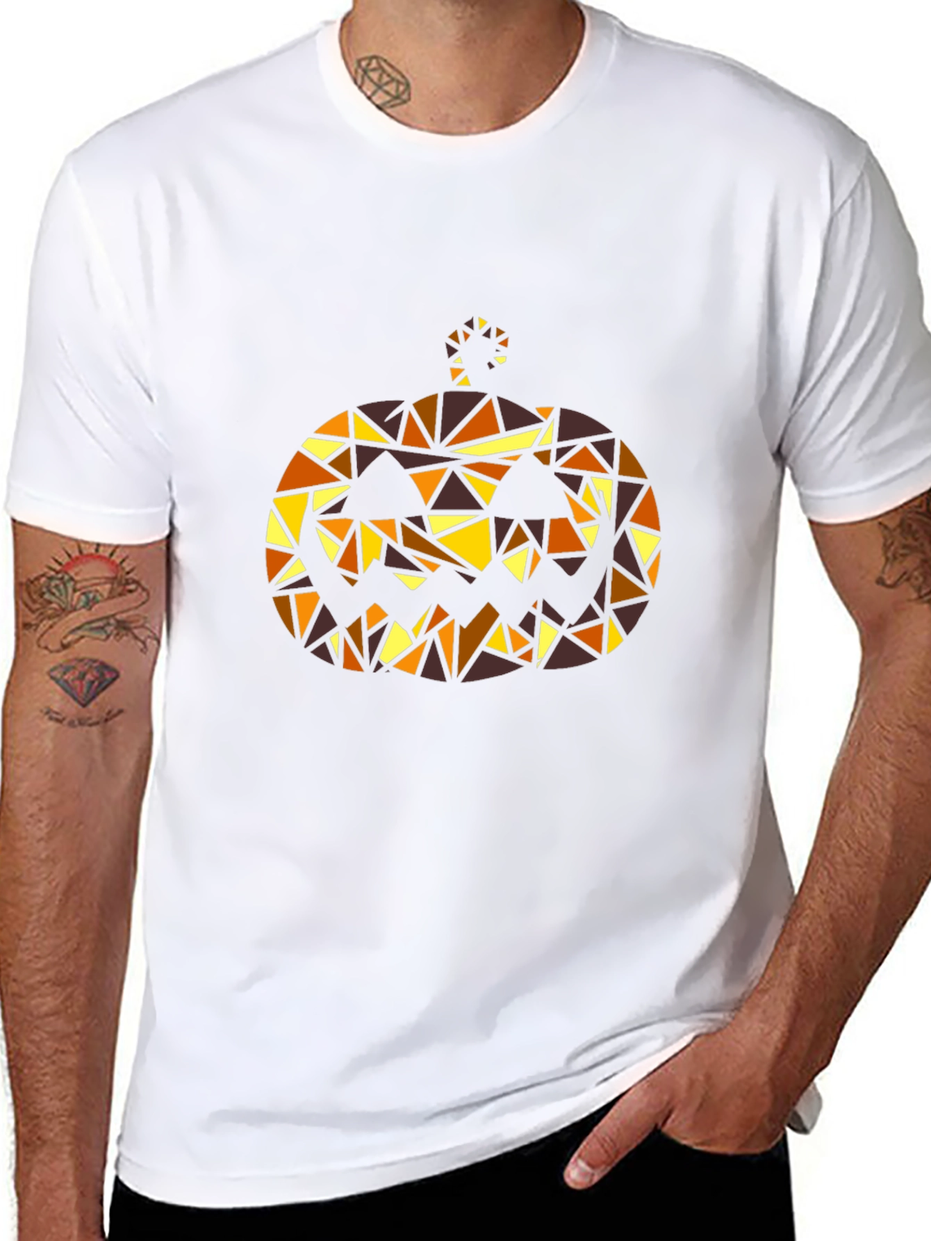 Black Geometric Pumpkin T-Shirt view 8
