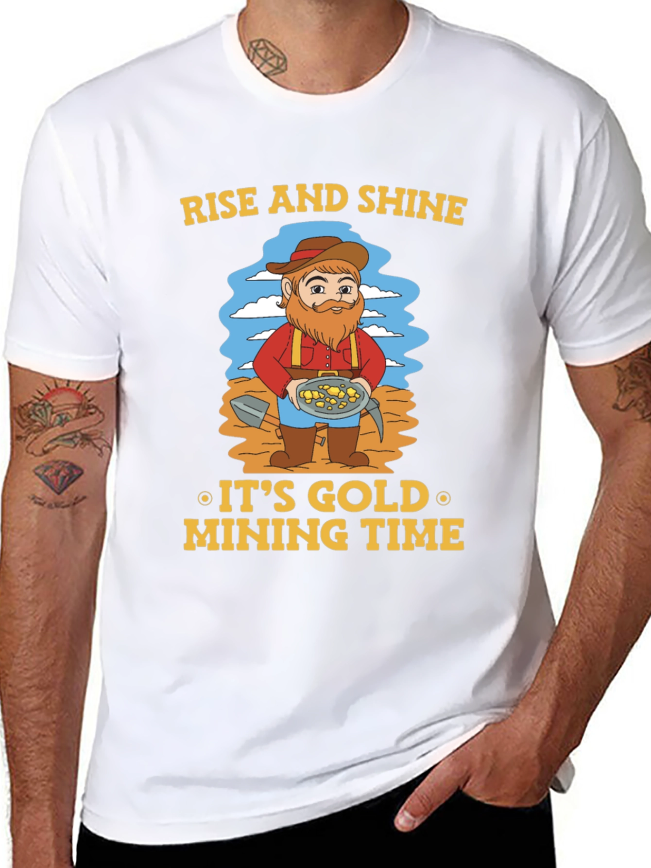 Black Rise and Shine Gold Mining T-Shirt view 8