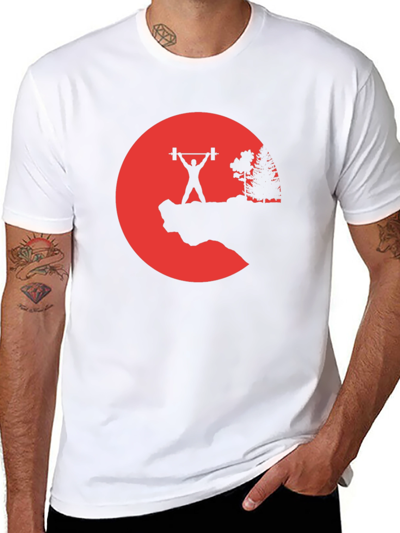 Black Weightlifting Silhouette Graphic T-Shirt view 8