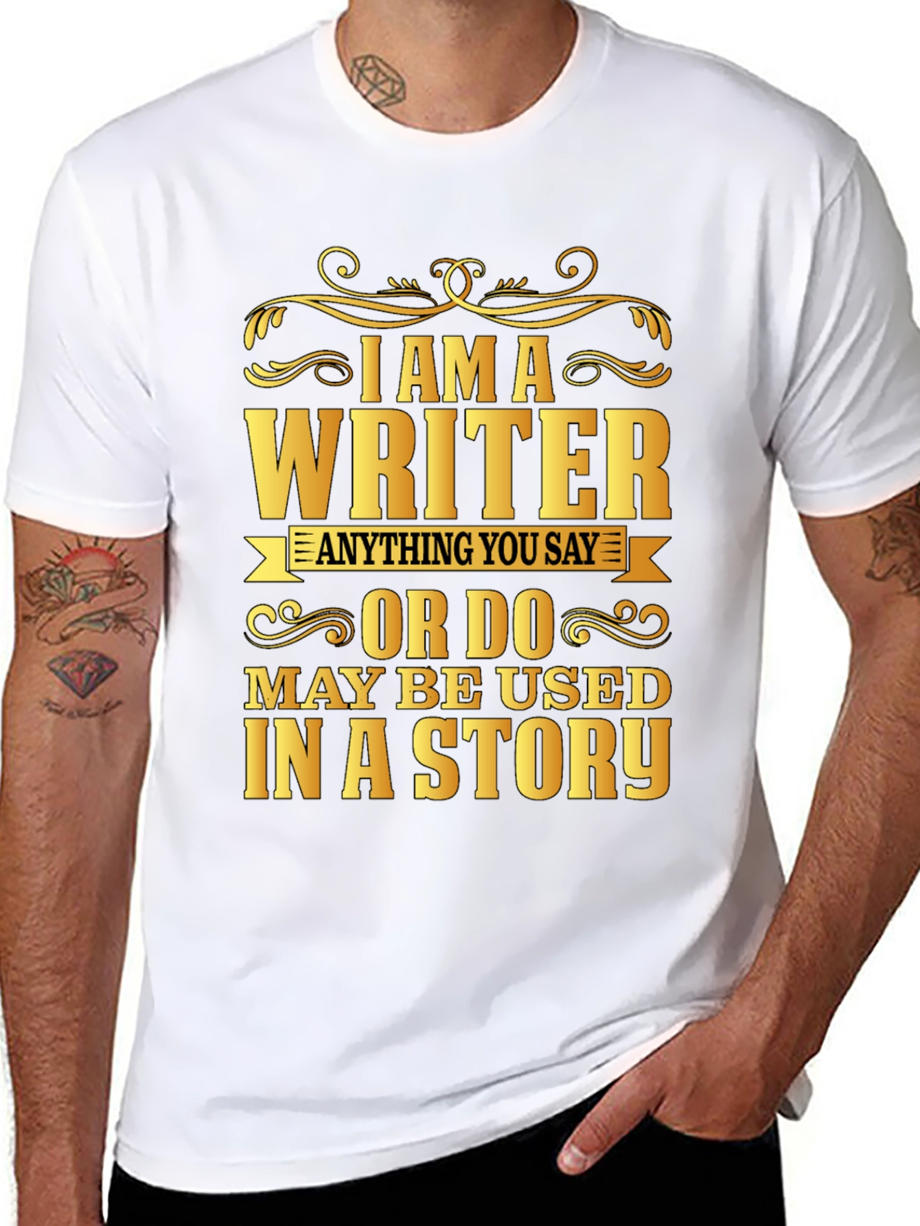 Black I Am A Writer Graphic Tee view 8