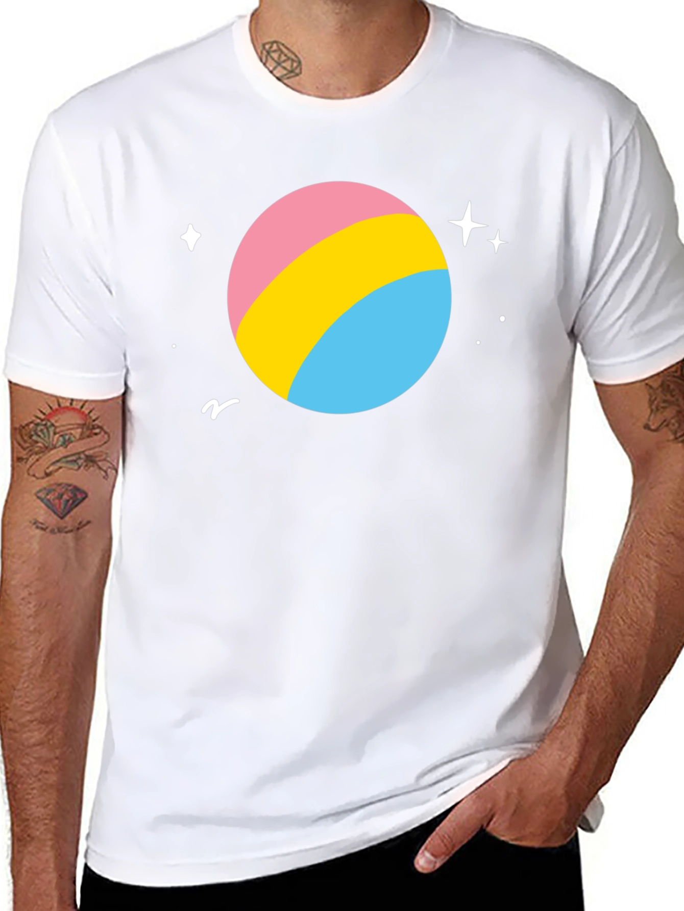 Black Pansexual Pride Planet T-Shirt - Black view 8