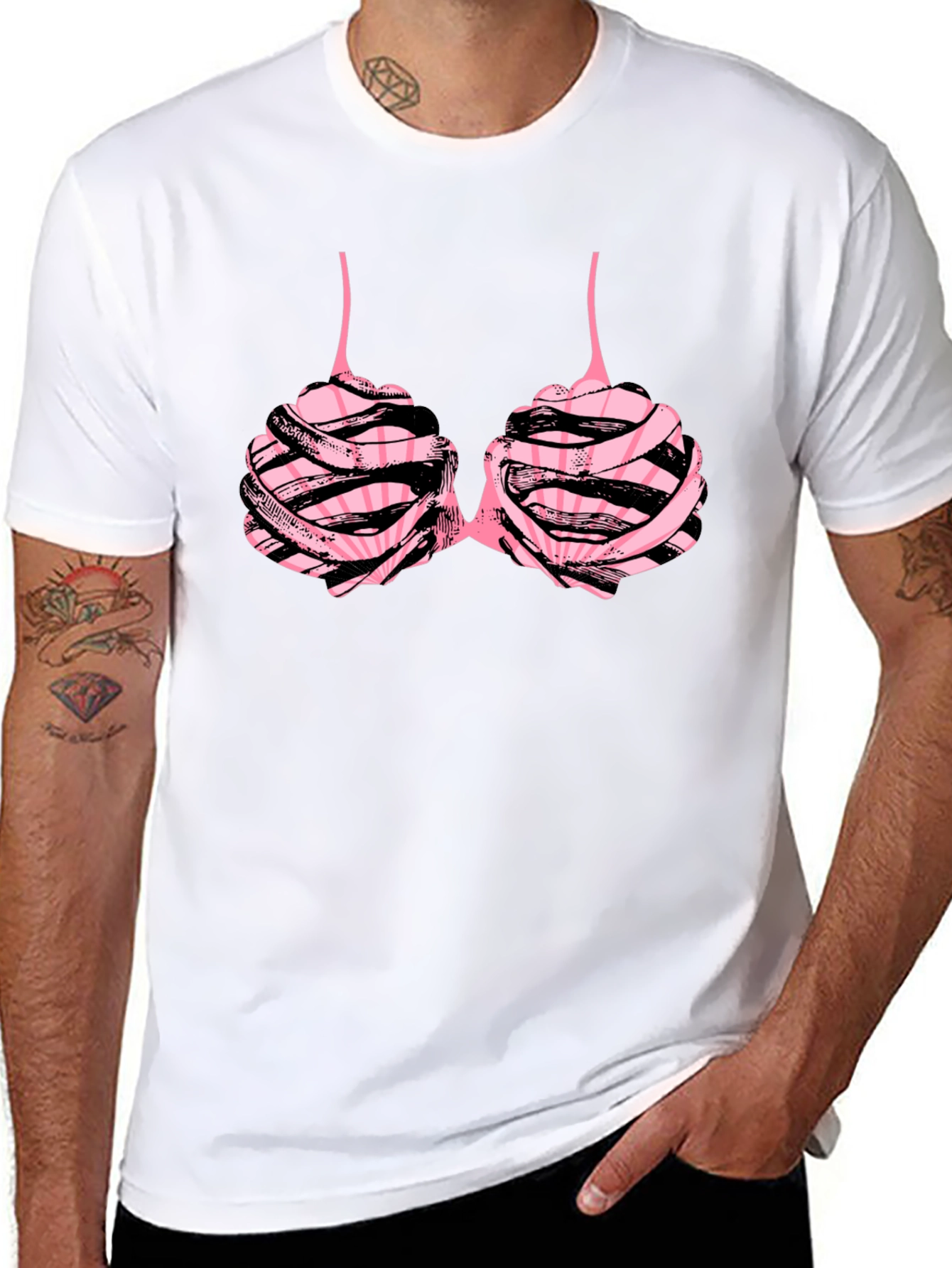 Black Funny Bra T-Shirt view 8