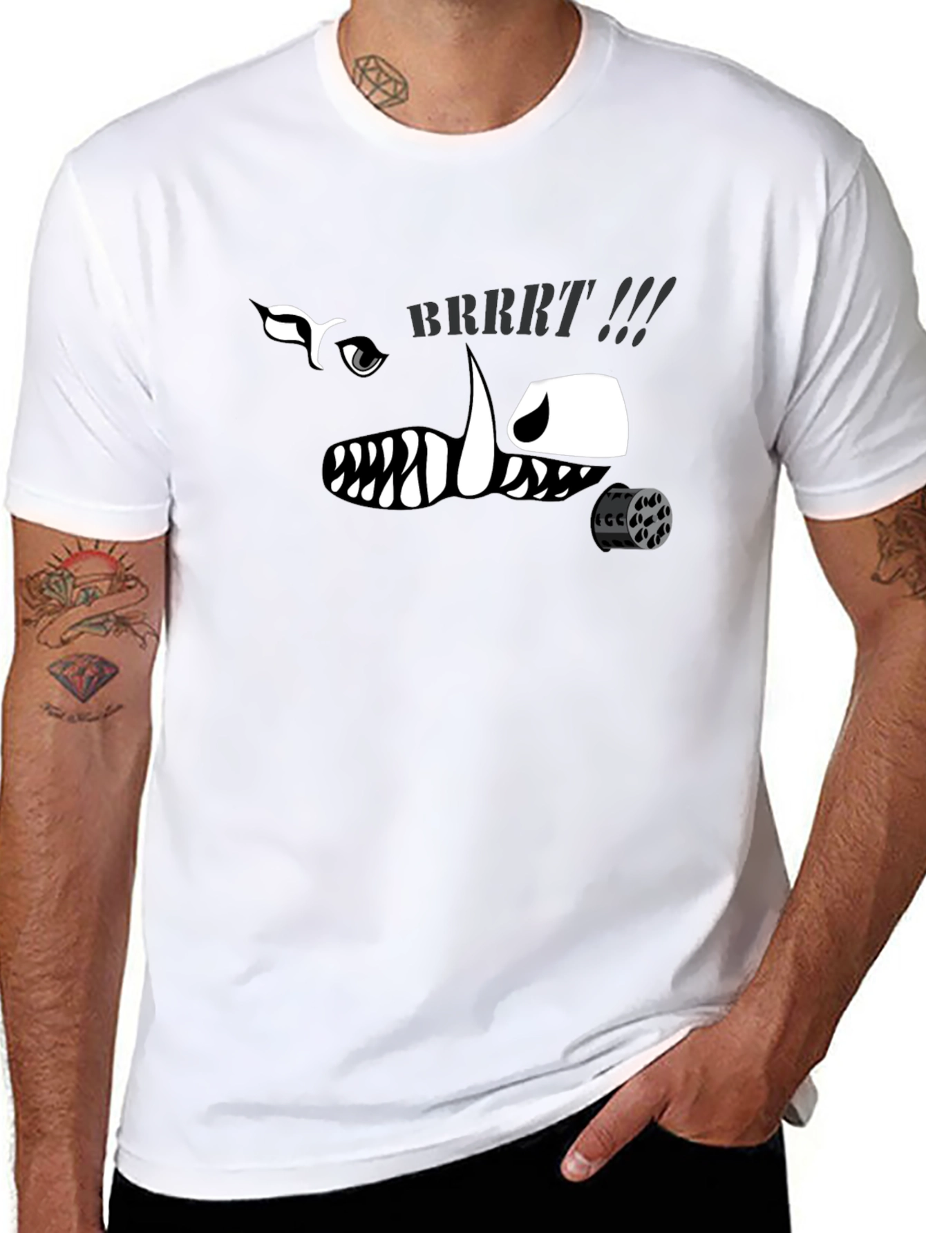 Black BRRRT Funny Graphic Tee view 8