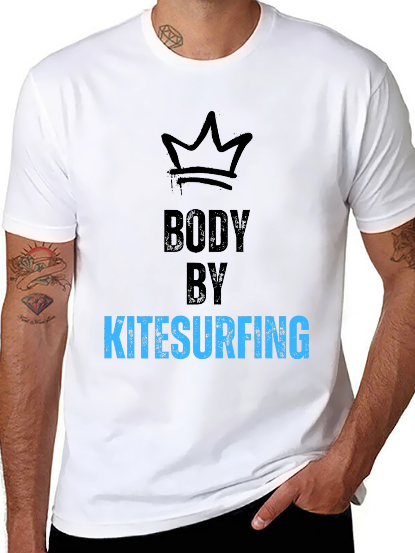 Black Body By Kitesurfing Black T-Shirt view 8