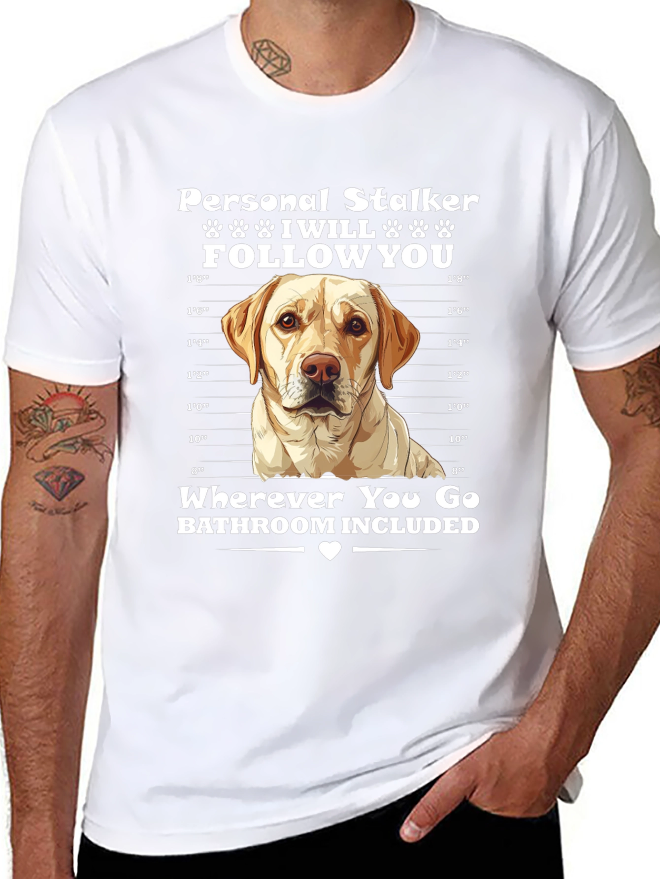 Black Personal Stalker Dog T-Shirt view 8