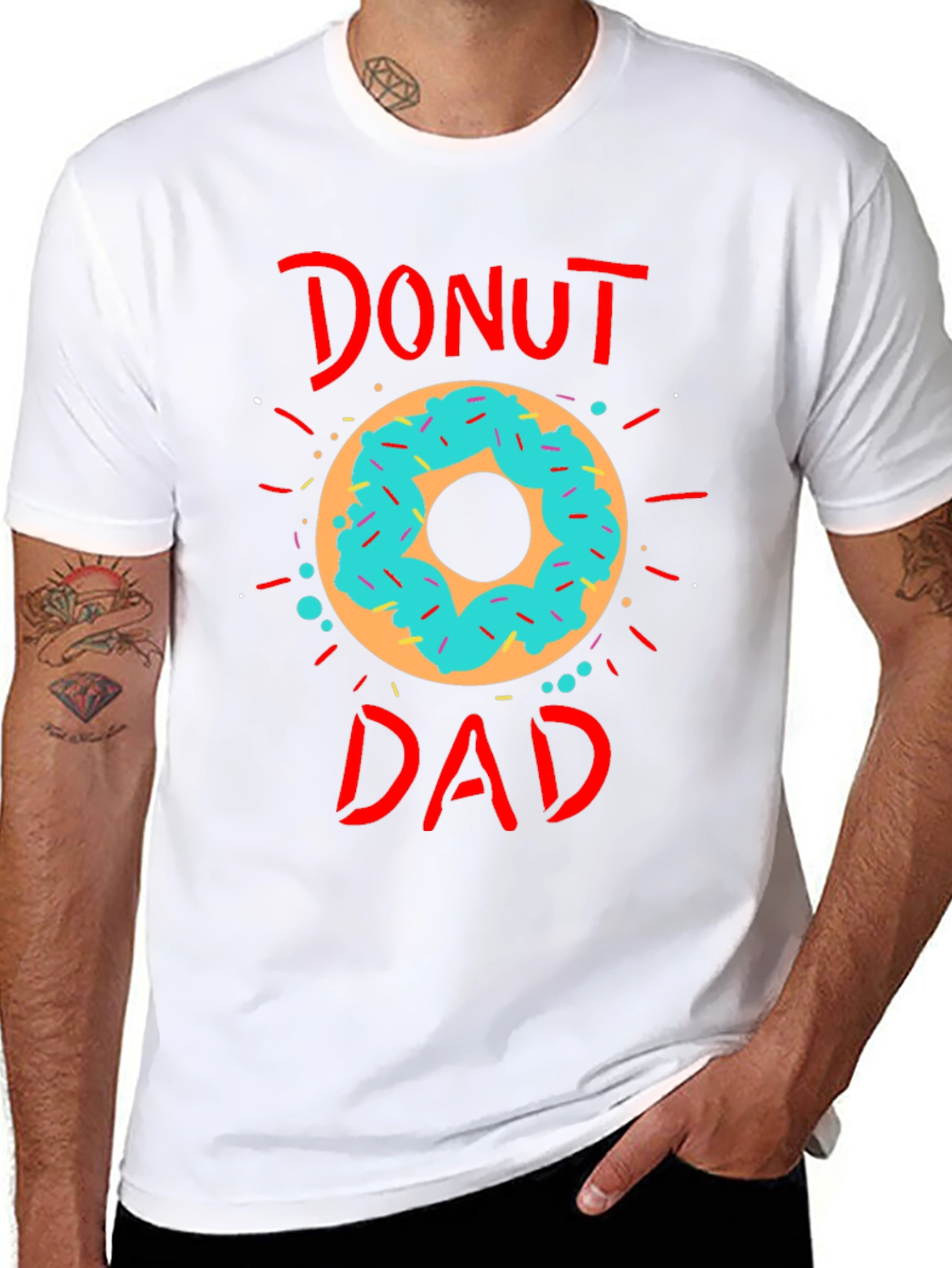 Black Donut Dad T-Shirt - Father's Day Tee view 8