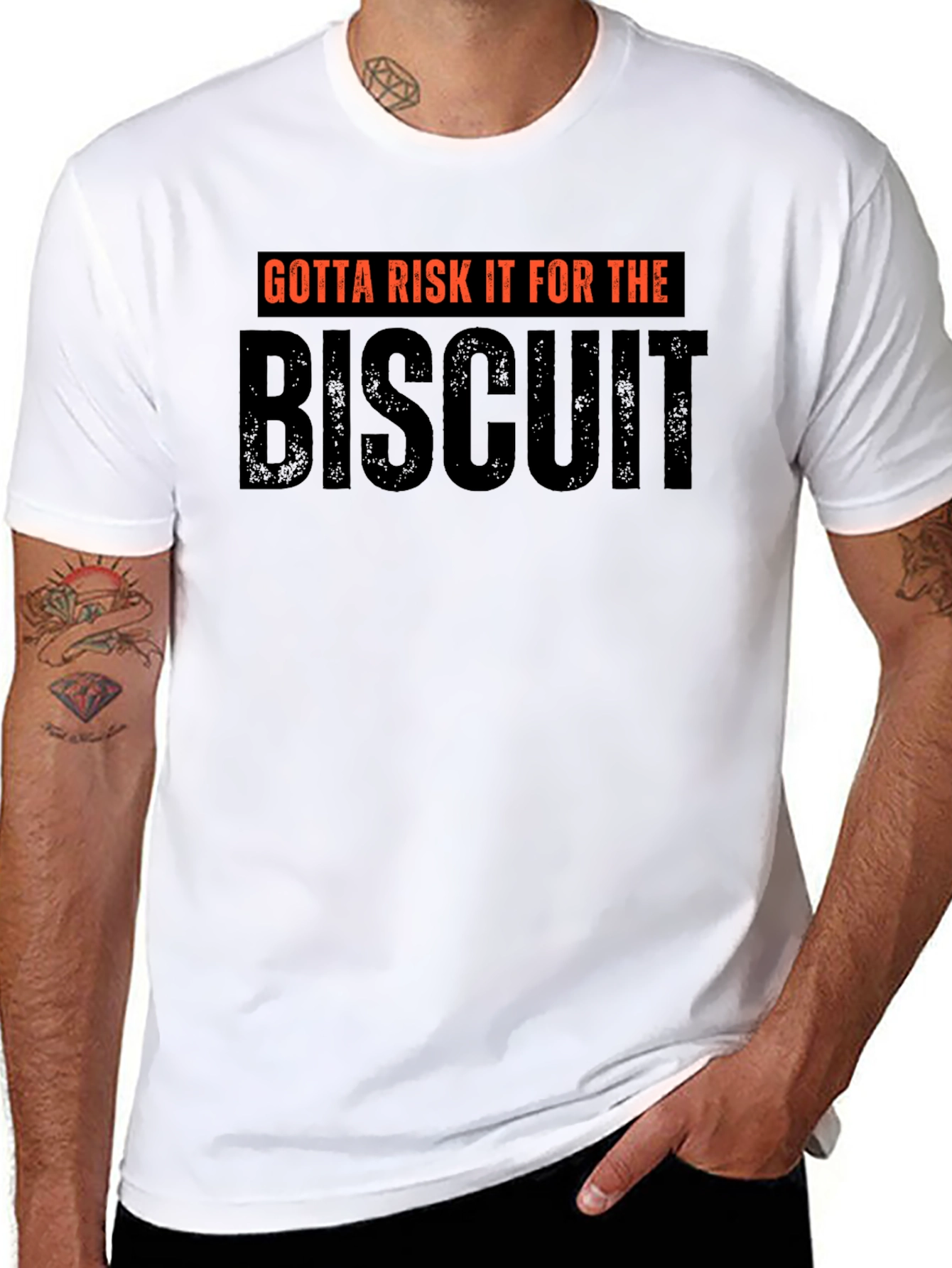 Black Gotta Risk It For The Biscuit Black Tee view 8
