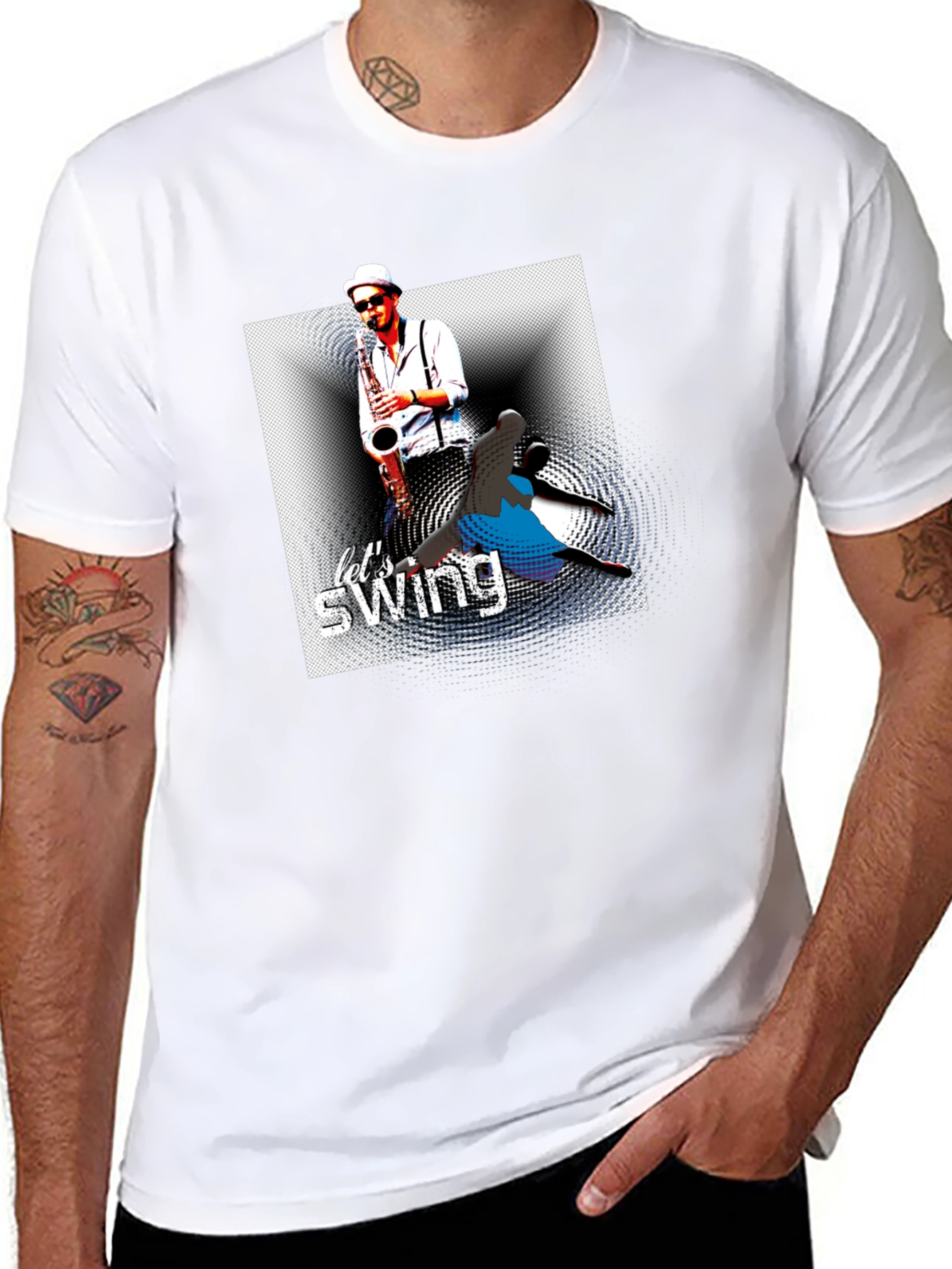 Black Let's Swing Graphic T-Shirt - Black view 8