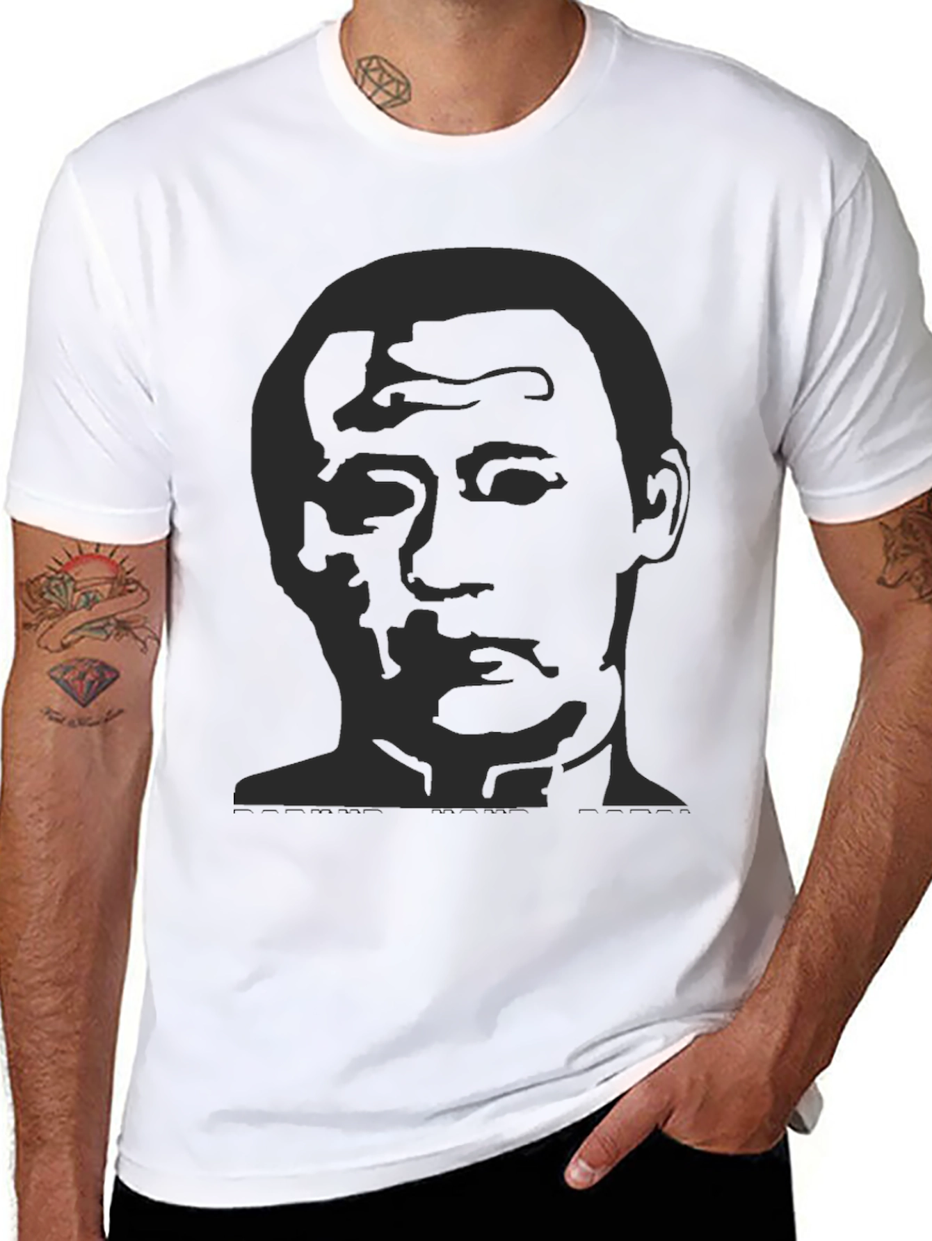 Black Men's Graphic Print T-Shirt - Black view 8