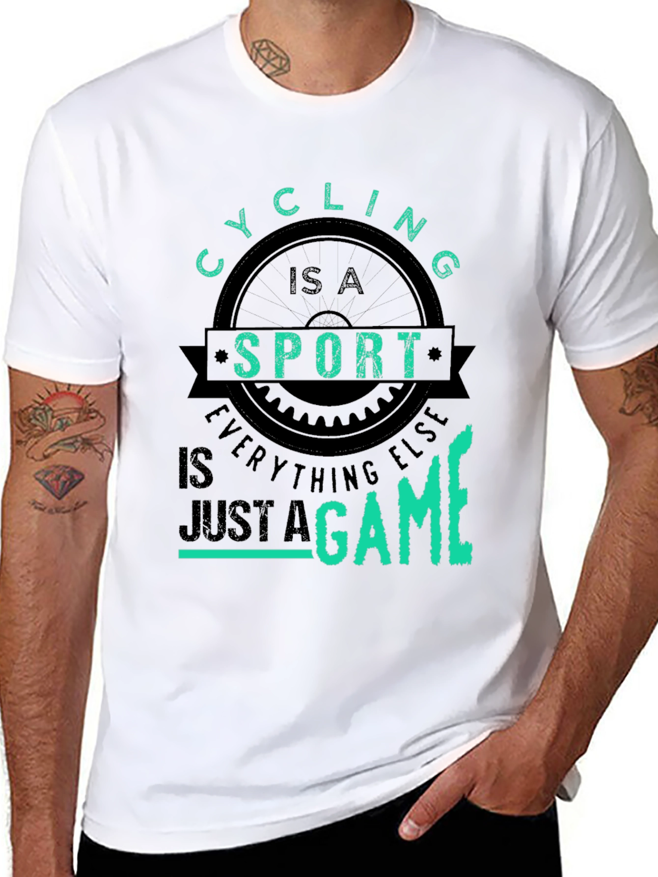 Black Cycling is a Sport T-Shirt view 8