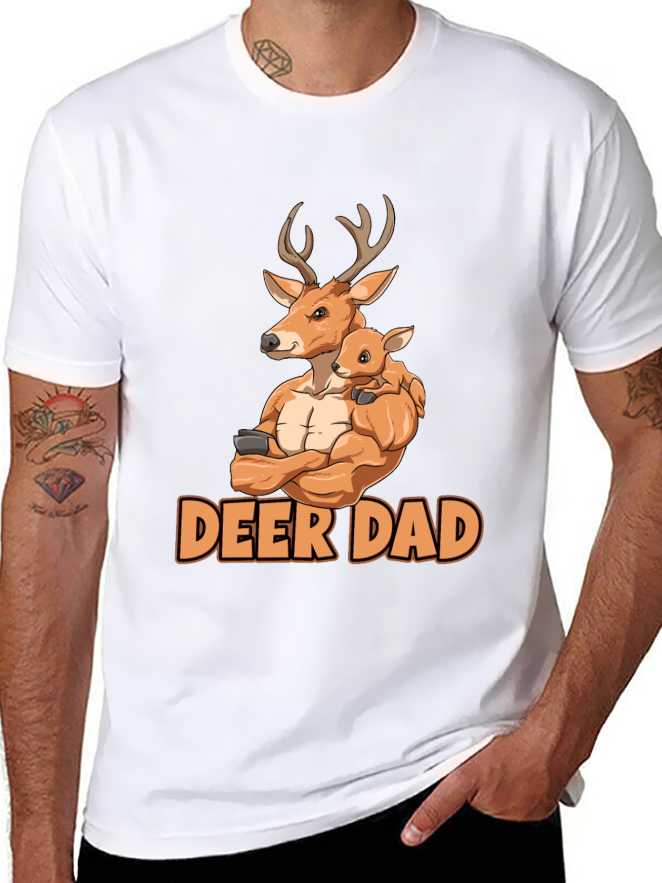Black Deer Dad Graphic Tee - Father's Day Gift view 8