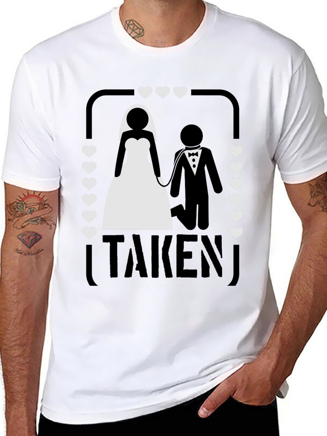 Black Taken Wedding T-Shirt view 8