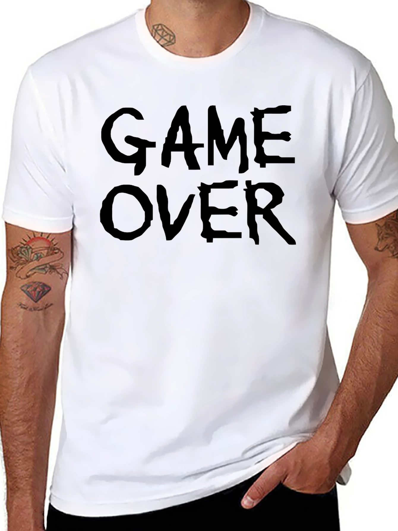 Black Game Over Graphic Tee - Casual Gamer T-Shirt view 8