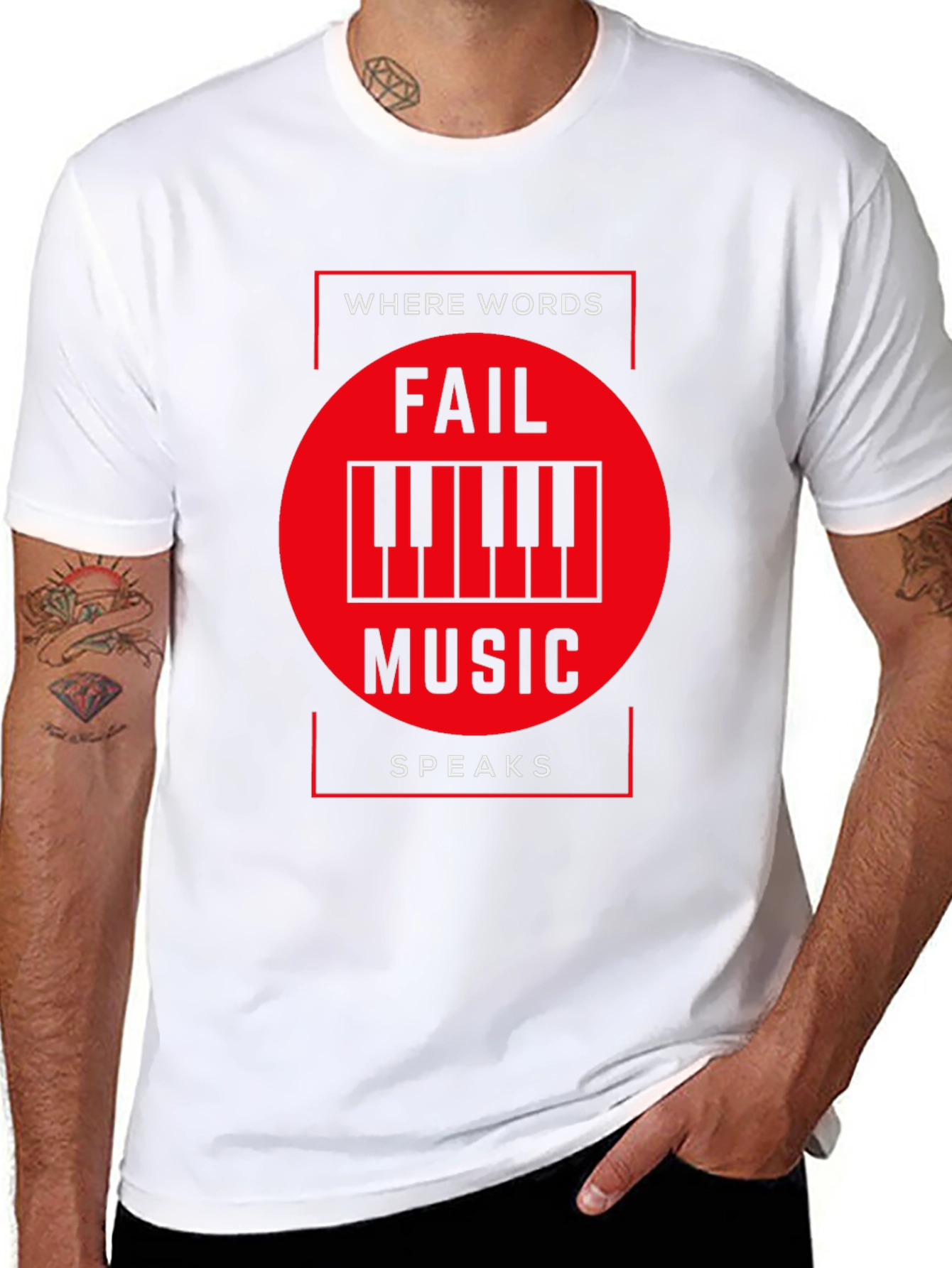 Black Music Speaks T-Shirt - Where Words Fail view 8