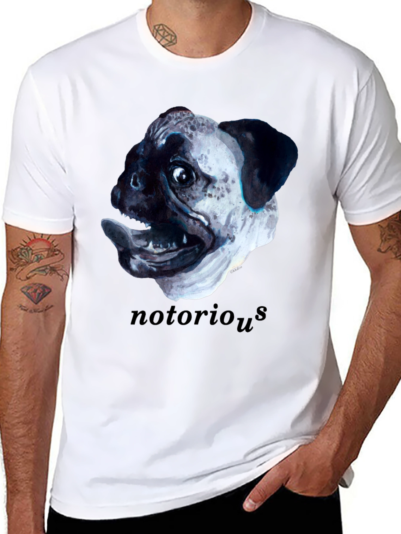 Black Notorious Pugs T-Shirt - Funny Dog Tee view 8