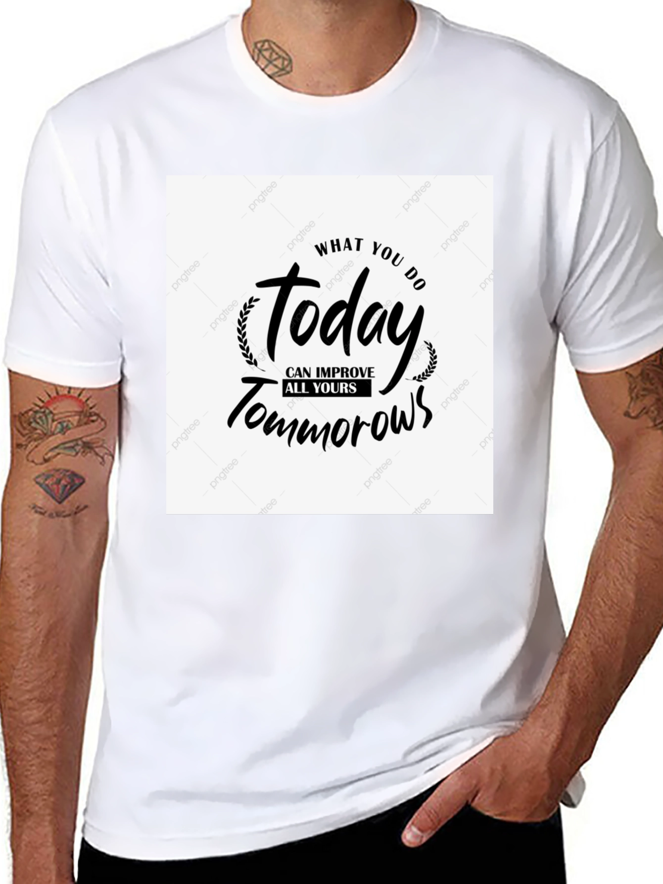 Black Motivational T-Shirt - Today Improves Tomorrows view 8