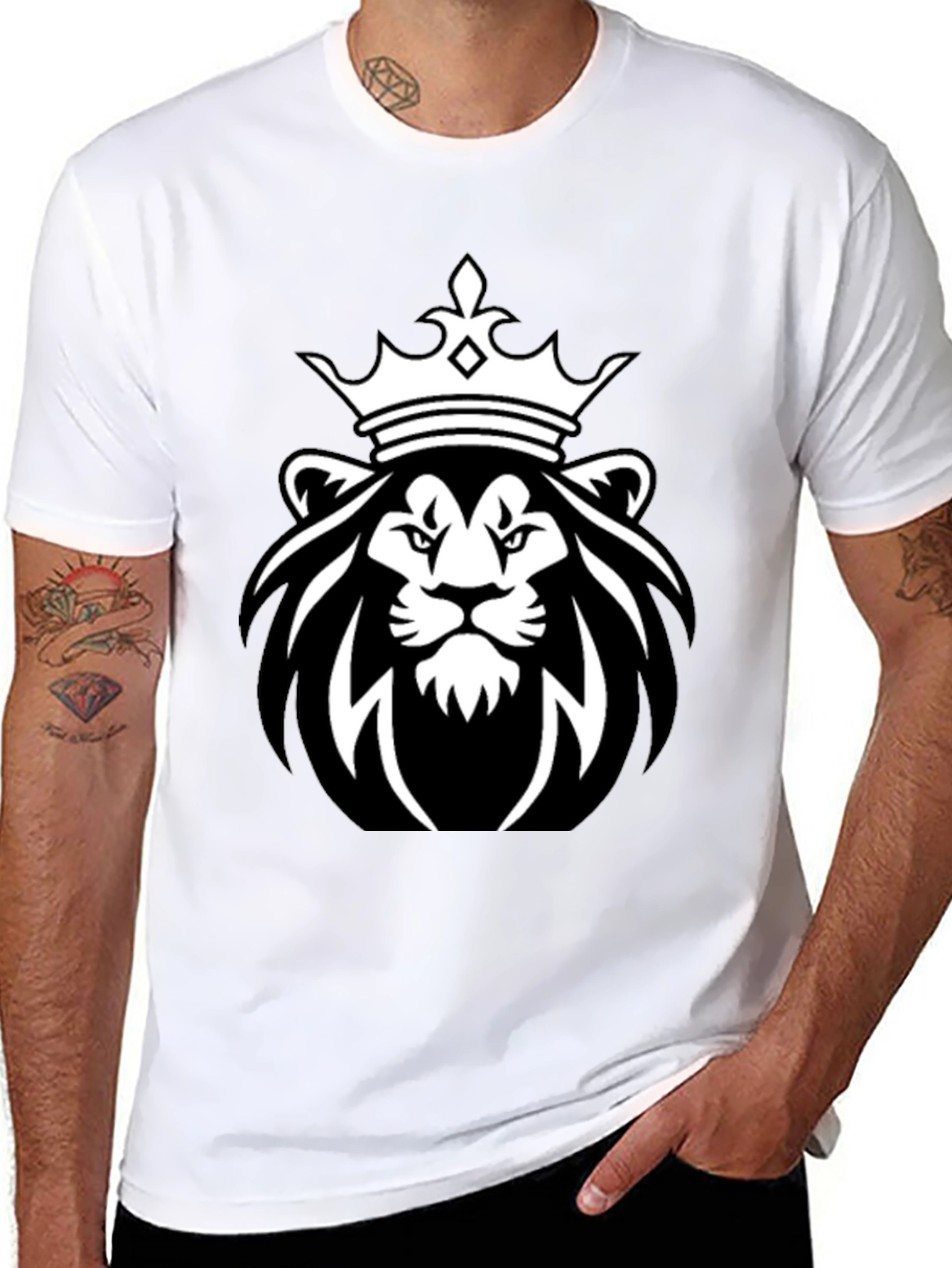 Black Lion King Graphic Tee - Black view 8
